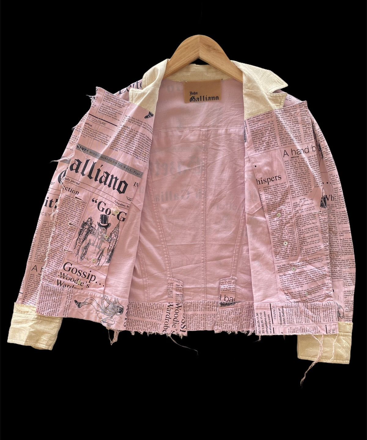 John Galliano John Galliano Gazette Newspaper SS2005 Double Breast Jacket Size S / US 4 / IT 40 - 3 Thumbnail