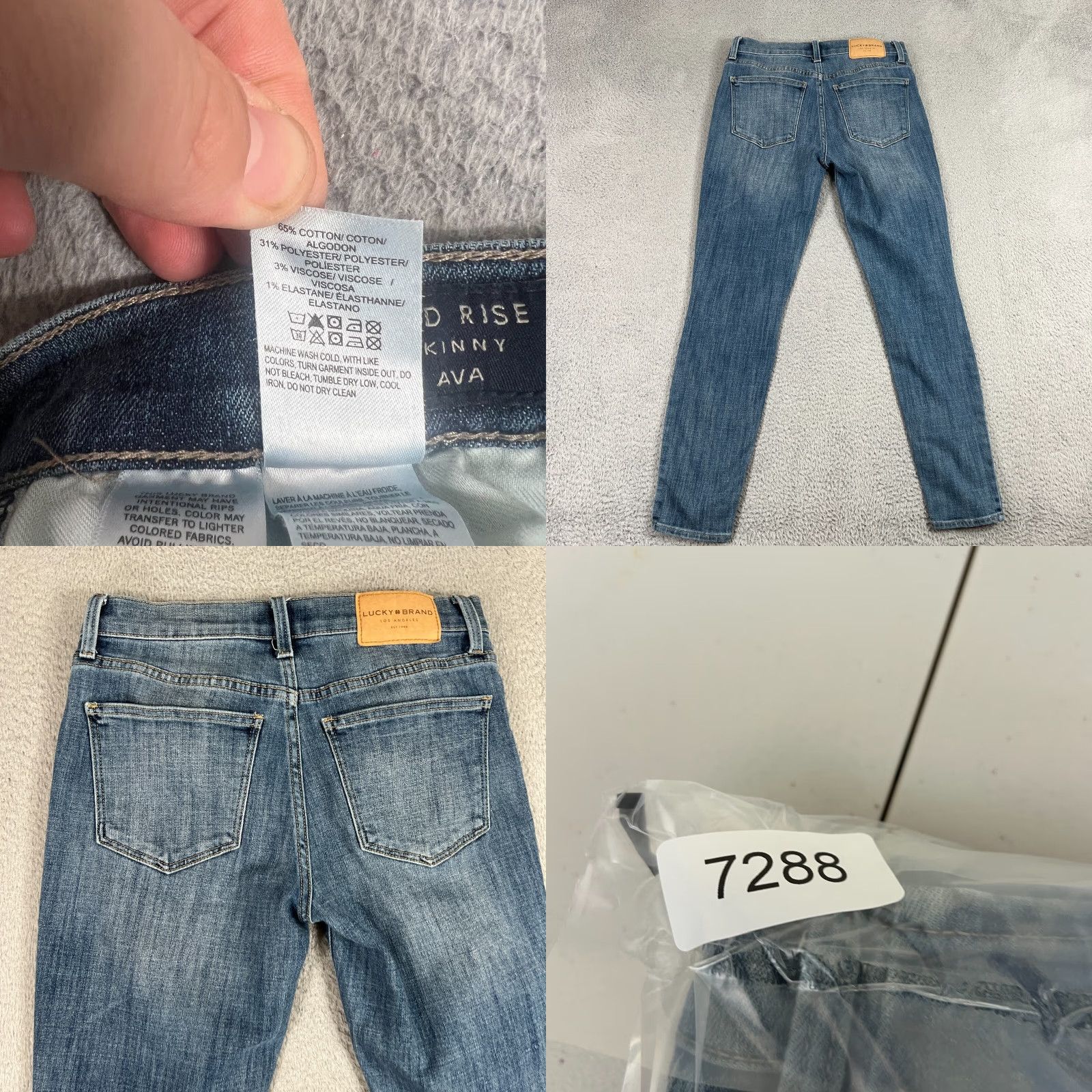 Lucky Brand Lucky Brand Jeans Womens 6/28 Blue Denim Ava Skinny Raw Size 29" - 8 Thumbnail