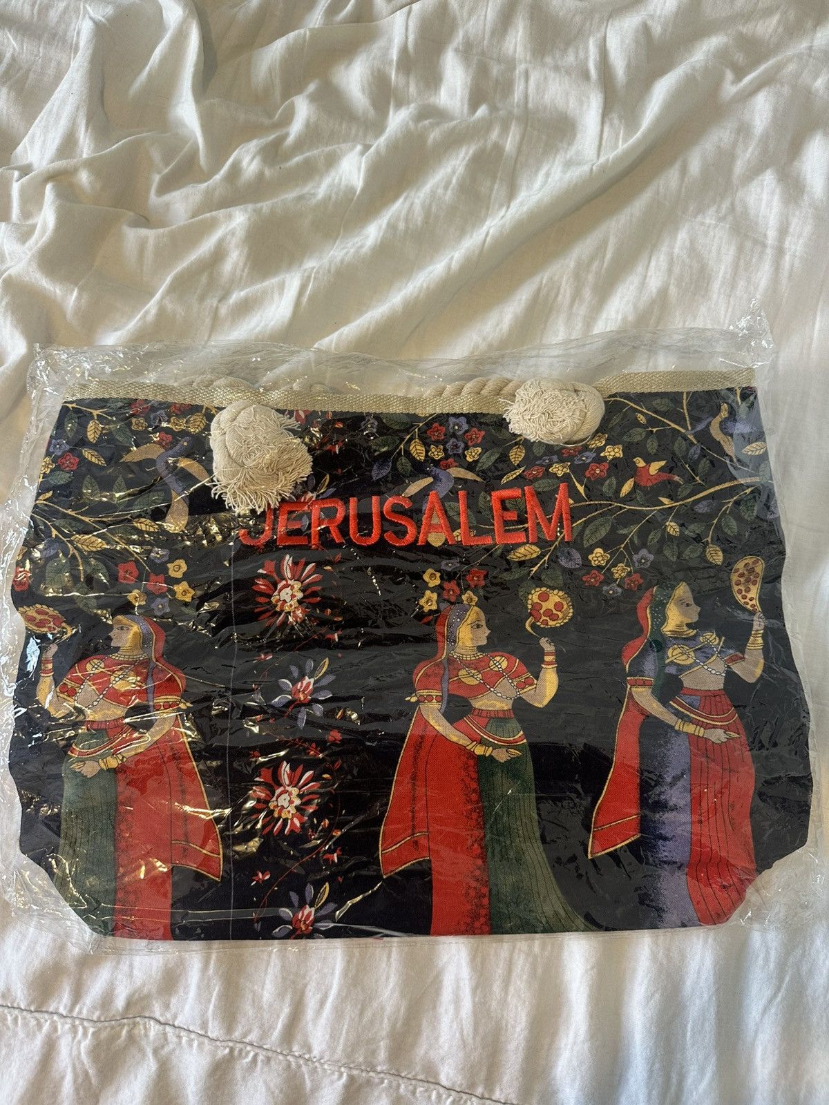 Vintage Stitched Jerusalem Shoulder/tote Bag, Women's
