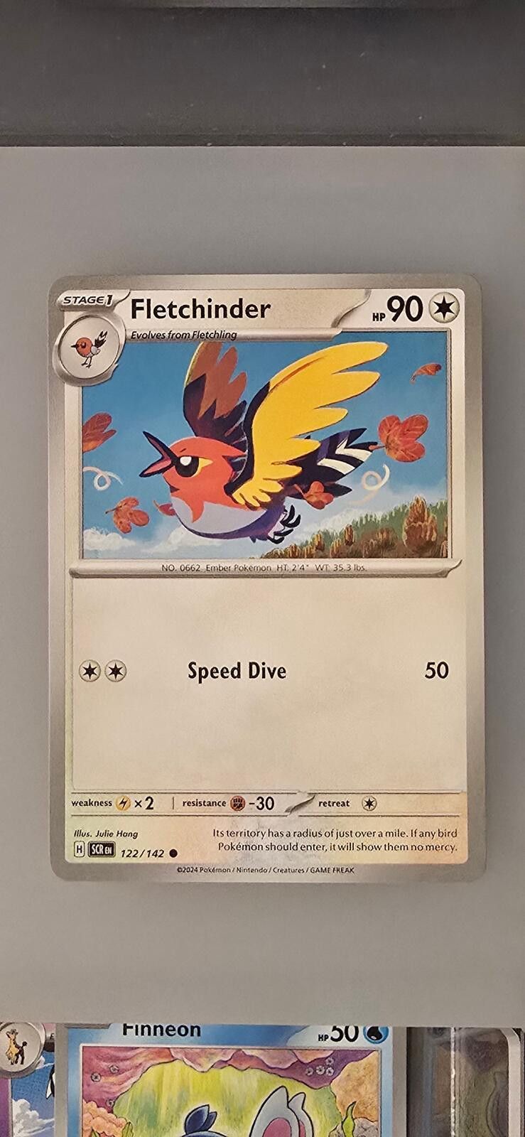 Pokemon Fletchinder card from the Stellar Crown Size ONE SIZE - 1 Thumbnail