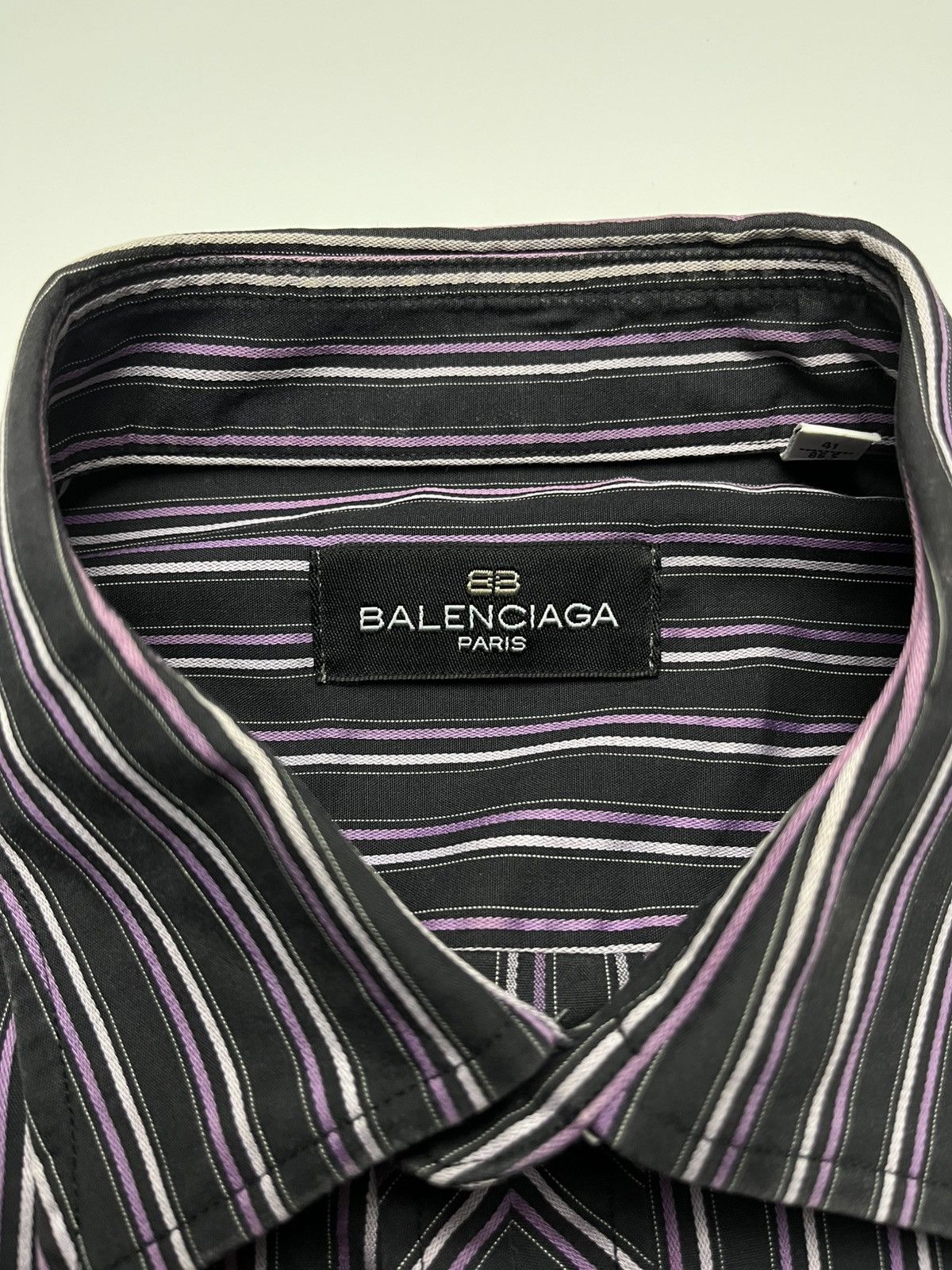 Balenciaga Vintage Balenciaga Long Sleeve Striped Shirt Size US L / EU 52-54 / 3 - 3 Thumbnail