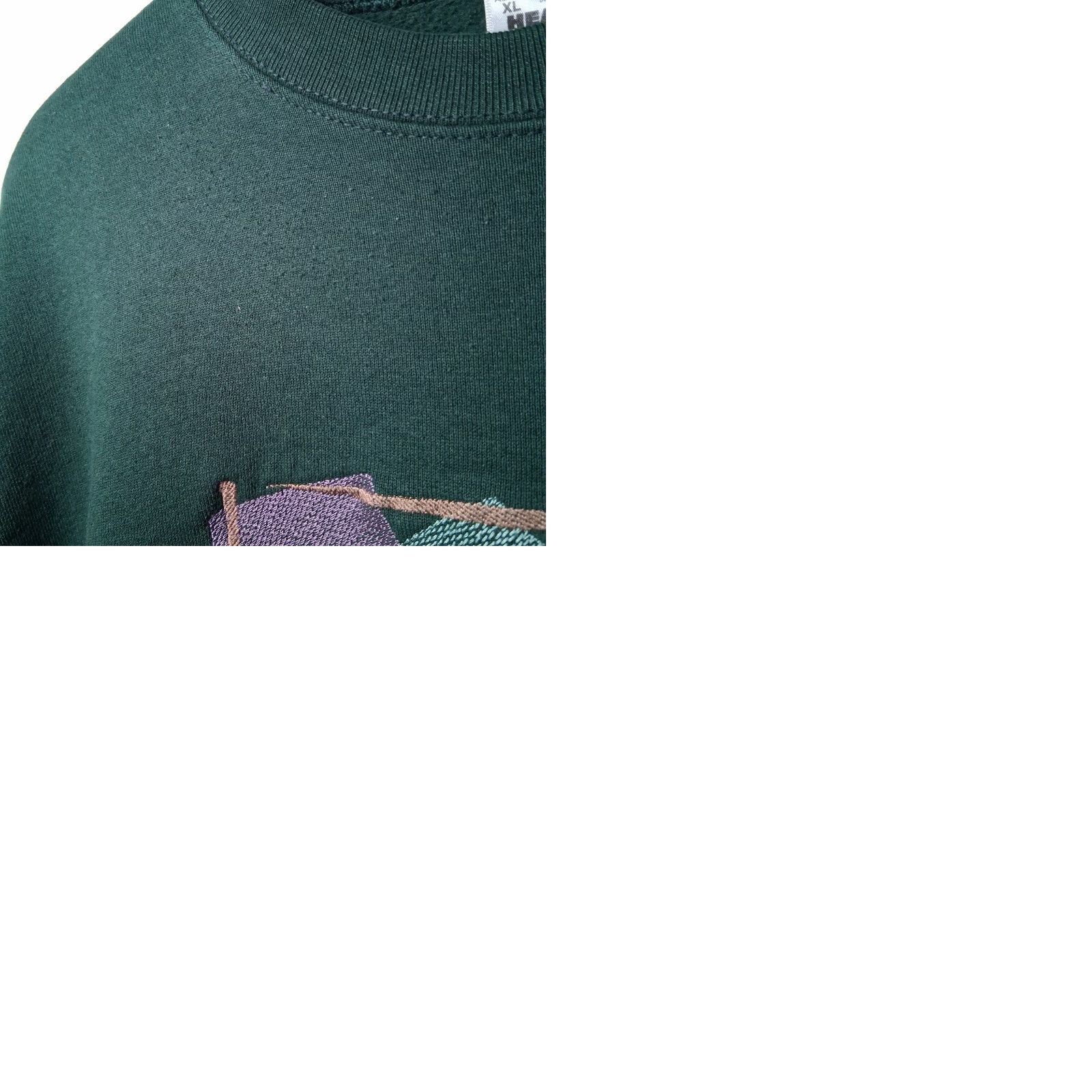 Fruit Of The Loom VINTAGE Fruit of the Loom Sweatshirt XL Green Embroidered Crewneck San Francisco California USA Men Size US XL / EU 56 / 4 - 9 Thumbnail