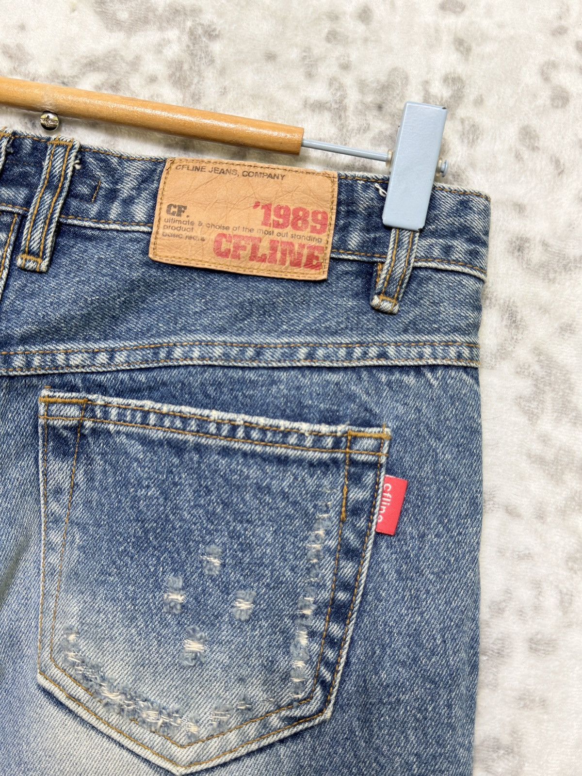 Hysteric Glamour Flared CFLINE Paint Splash Glitter Distress Low Rise Denim Size US 27 - 14 Thumbnail