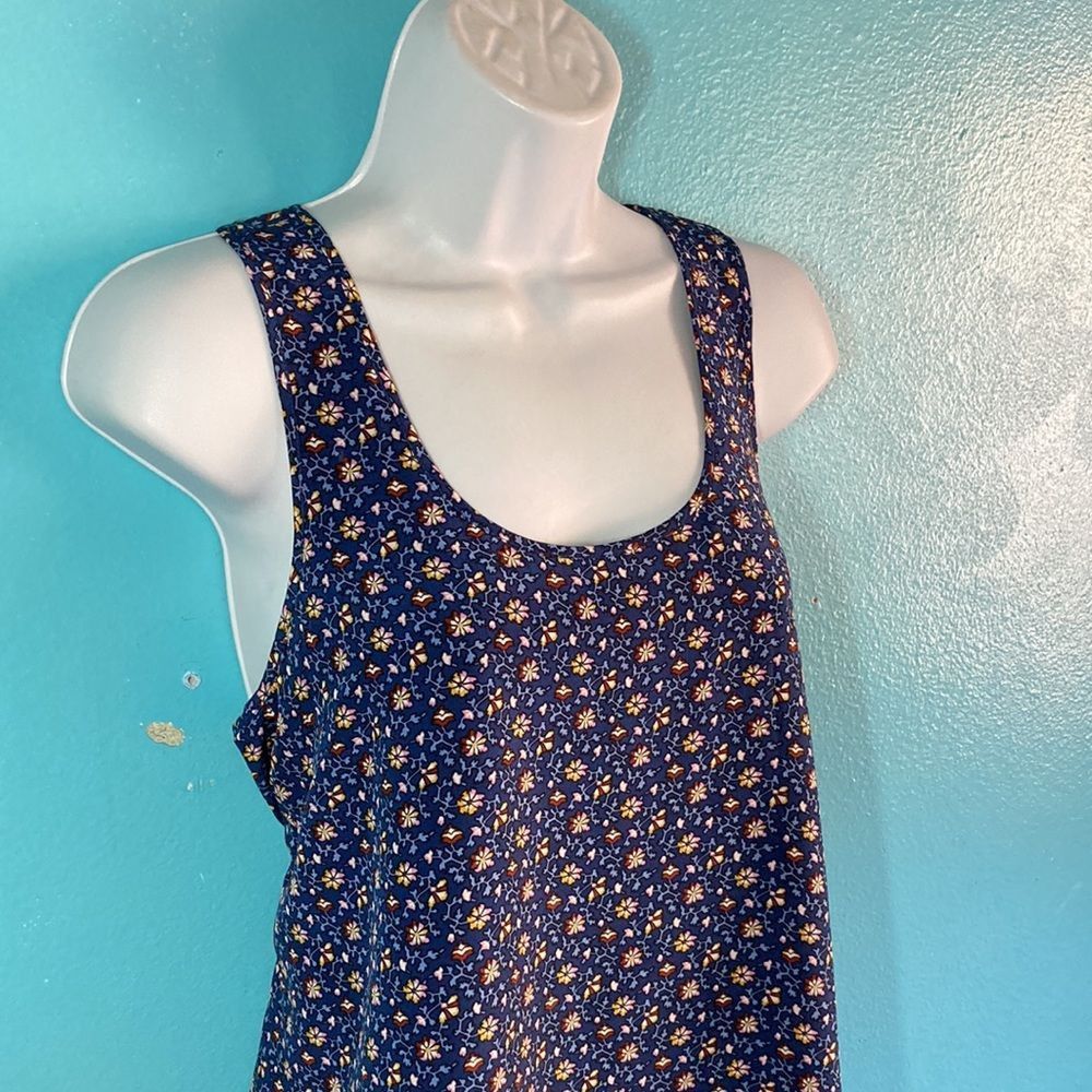 Tory Burch Tori Burch Womens Size XS Blue Floral Silk Mini Sheath Dress Size XS / US 0-2 / IT 36-38 - 9 Thumbnail