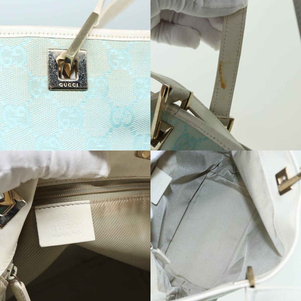 Gucci GUCCI GG Canvas Shoulder Bag Blue White 002 002 Size ONE SIZE - 11 Thumbnail
