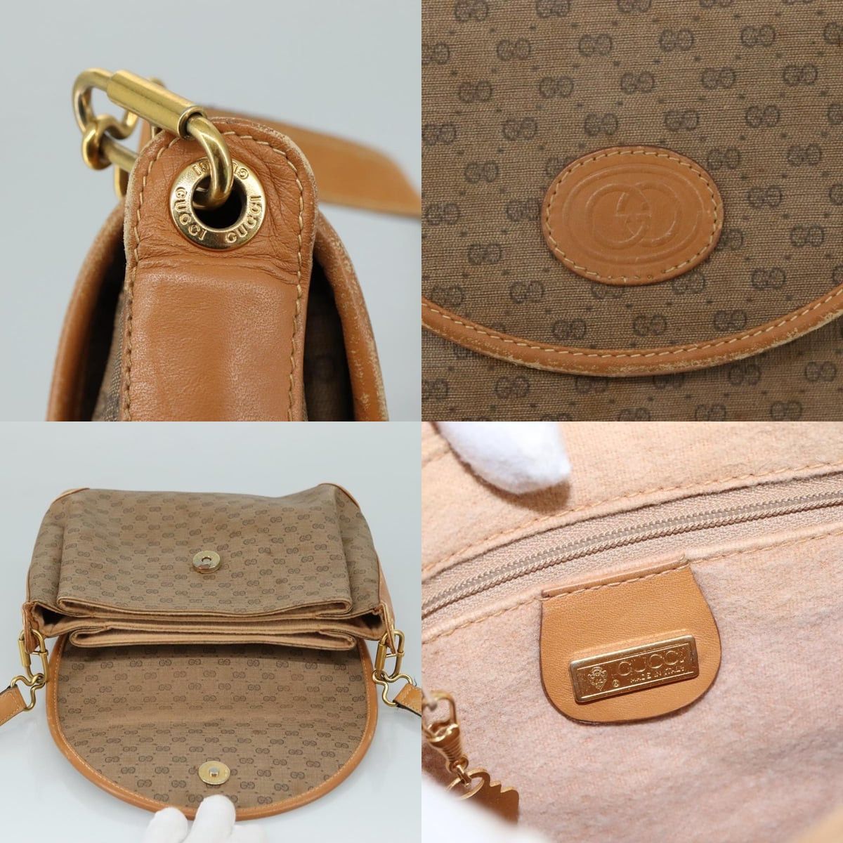 Gucci GUCCI Micro GG Supreme Shoulder Bag Pvc Beige Gold Size ONE SIZE - 11 Thumbnail