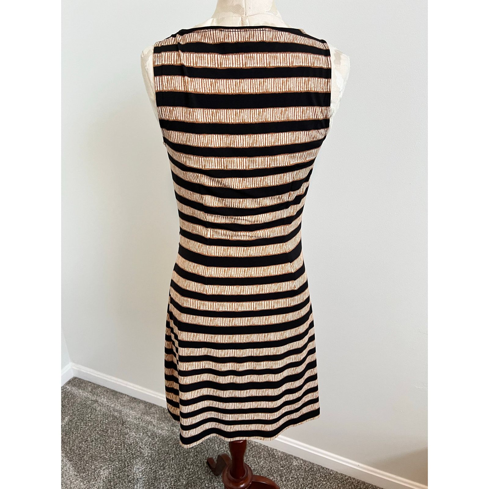 Loft Loft Sleeveless Striped Animal Print Knee Length Dress Small Size S / US 4 / IT 40 - 5 Thumbnail