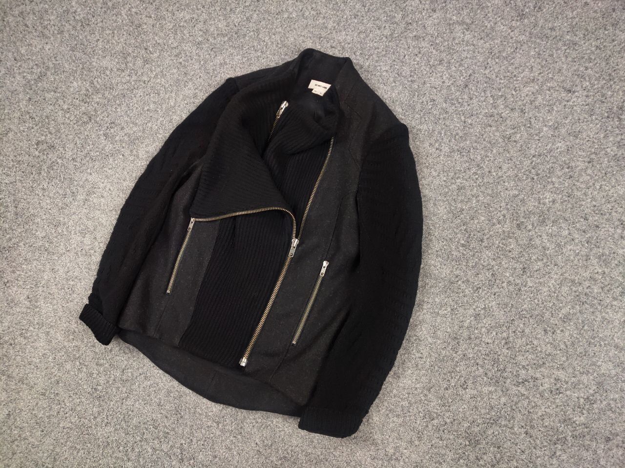 Helmut Lang Helmut Lang Asymmetric combined knit fabric Womens jacket Size S / US 4 / IT 40 - 4 Thumbnail
