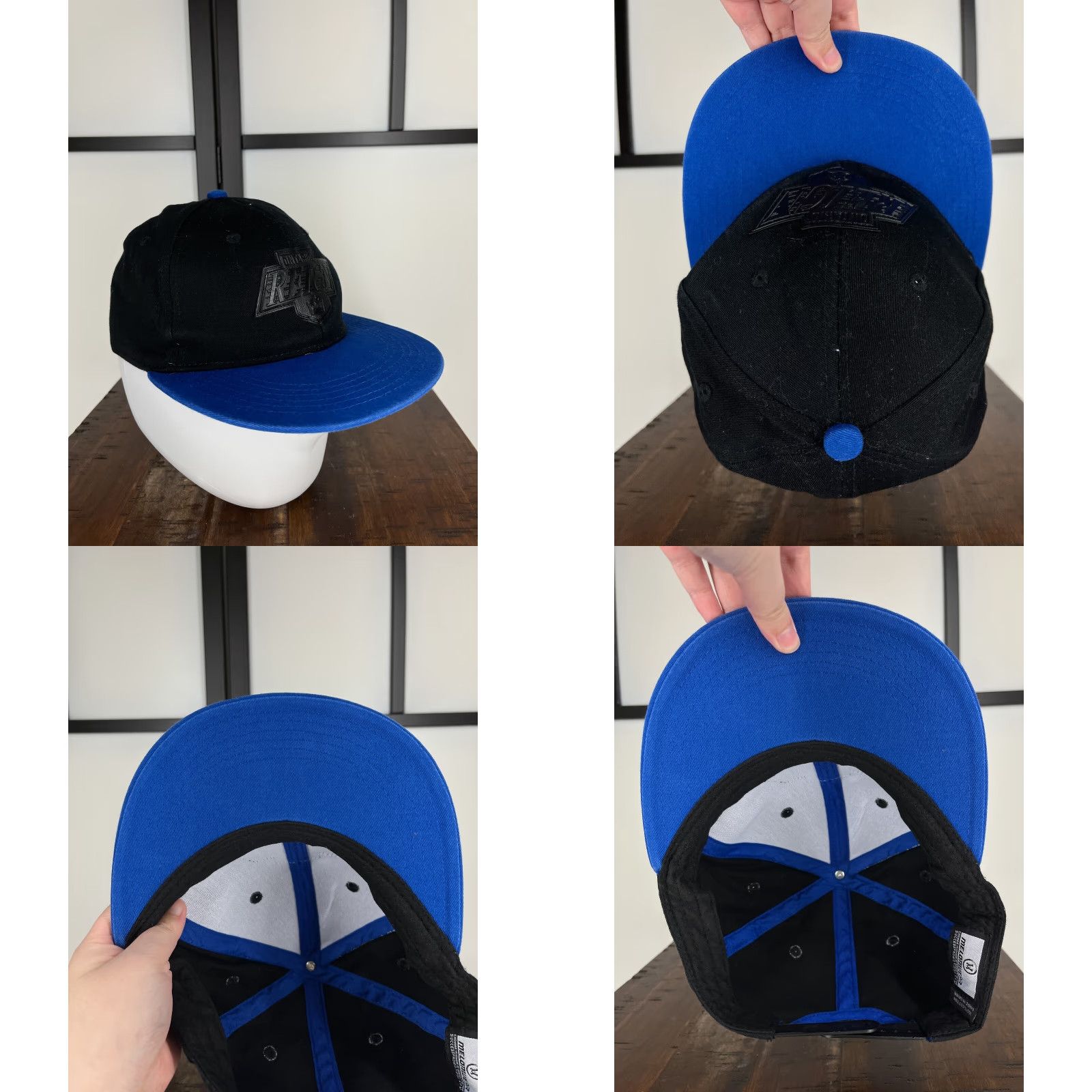 Vintage Melonwear Hat Cap Snap Back Adult OS Blue Black 100% Cotton AHL Melonwear Size ONE SIZE - 8 Thumbnail