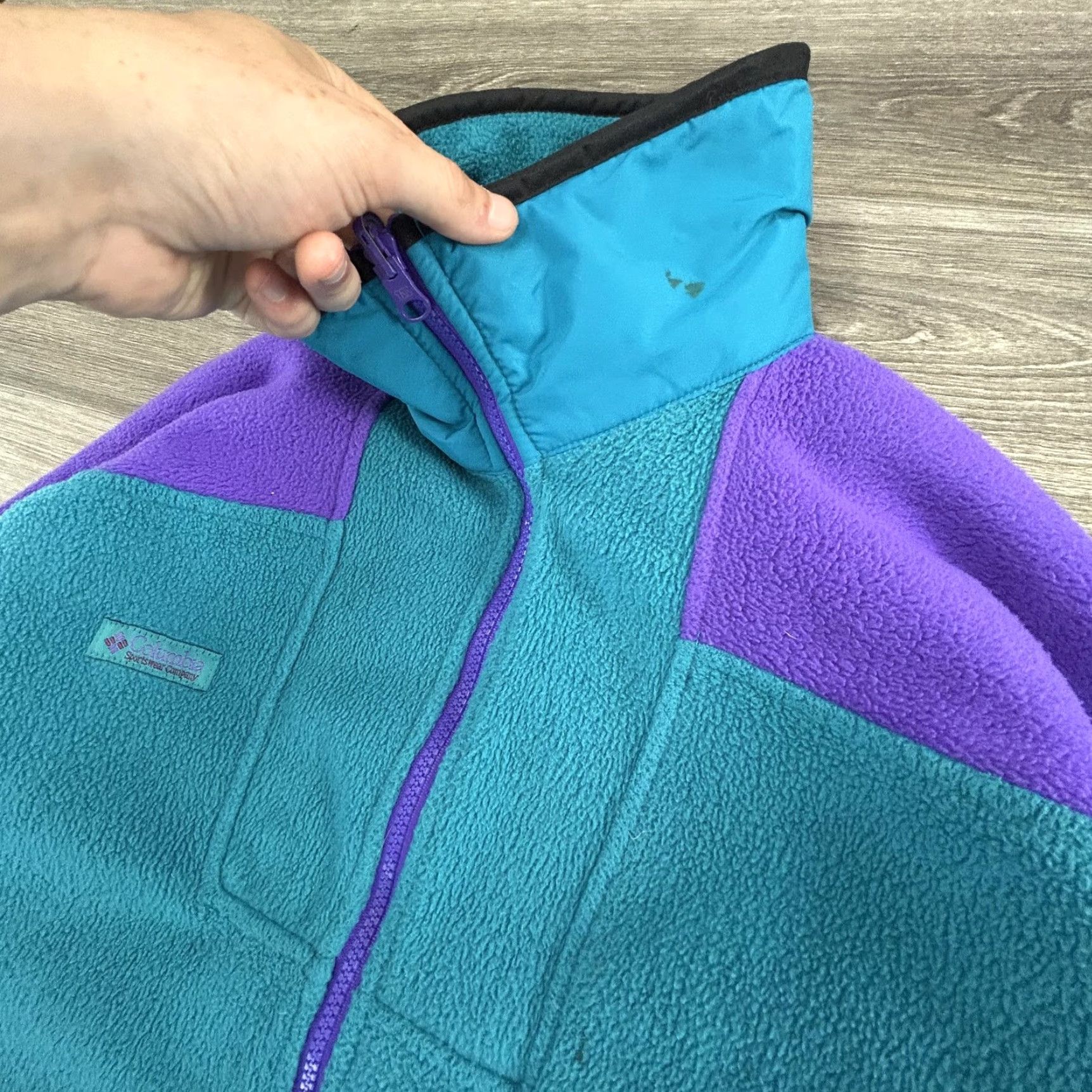 Vintage VINTAGE Columbia Jacket Womens XL Blue Purple Full Zip Fleece Outdoors Retro 90s Size XL / US 12-14 / IT 48-50 - 5 Thumbnail