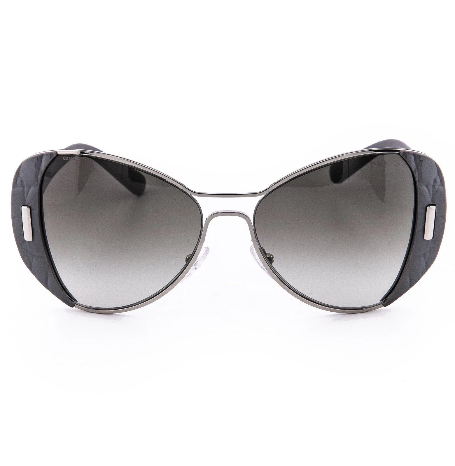 Prada PRADA PR60SS 60S MOD Geometric Gray Silver Metal Sunglasses Size ONE SIZE - 2 Thumbnail