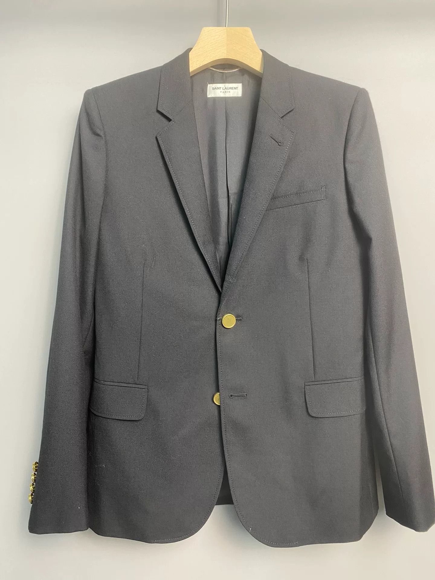 Saint Laurent Paris SAINT LAURENT Men's Gold Button Blazer Size US M / EU 48-50 / 2 - 1 Thumbnail