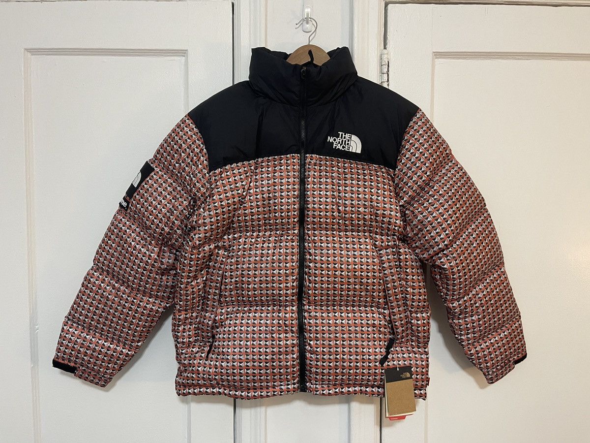 image of Supreme Tnf Studded Nuptse in Red, Men's (Size Large)