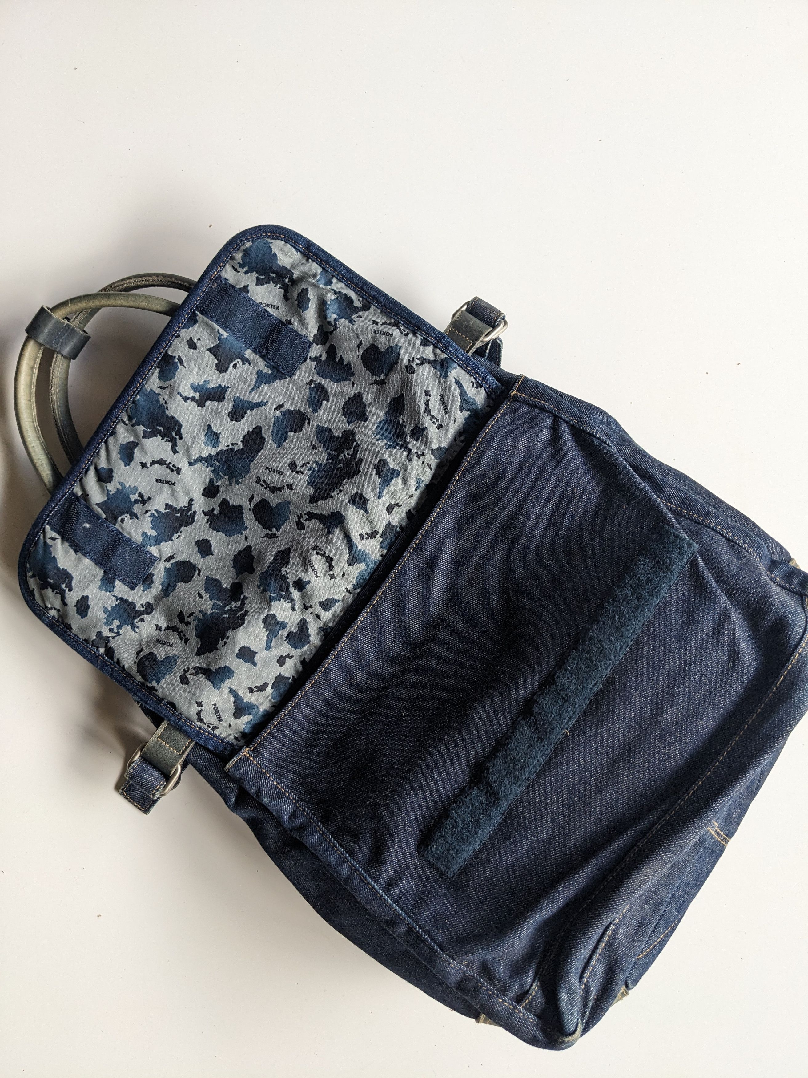 Porter Porter denim tote bag leather Size ONE SIZE - 6 Thumbnail