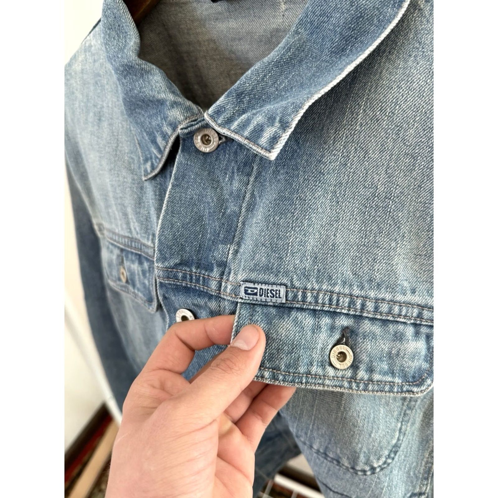 Diesel Diesel Denim Jacket Light Blue Vintage Trucker Button Up Men’s XL Jacket 90s Denim Diesel USA City Bomber Size US XL / EU 56 / 4 - 6 Thumbnail