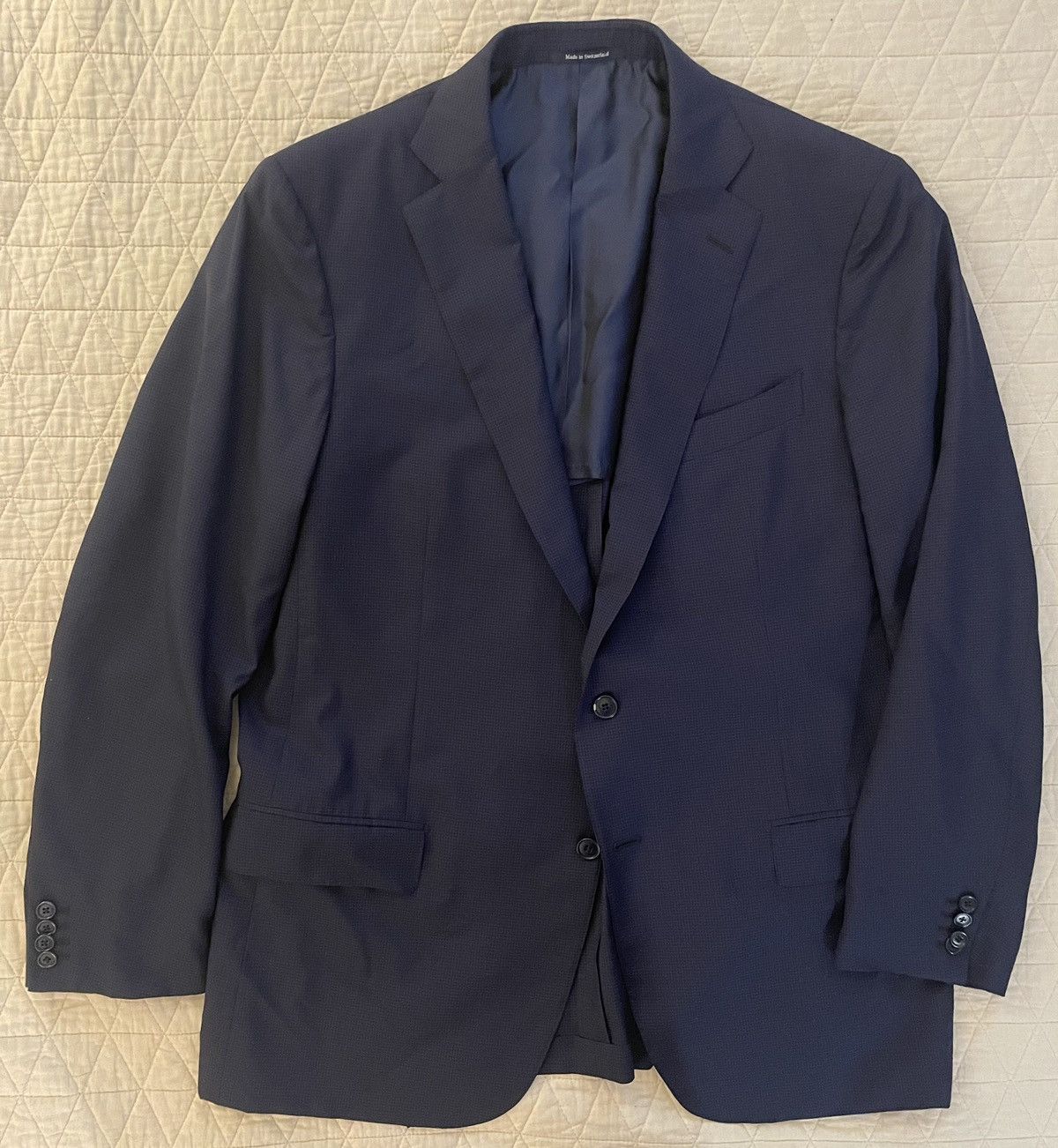 Ermenegildo Zegna Trofeo 600 Micro Check Jacket Size 46L - 7 Thumbnail