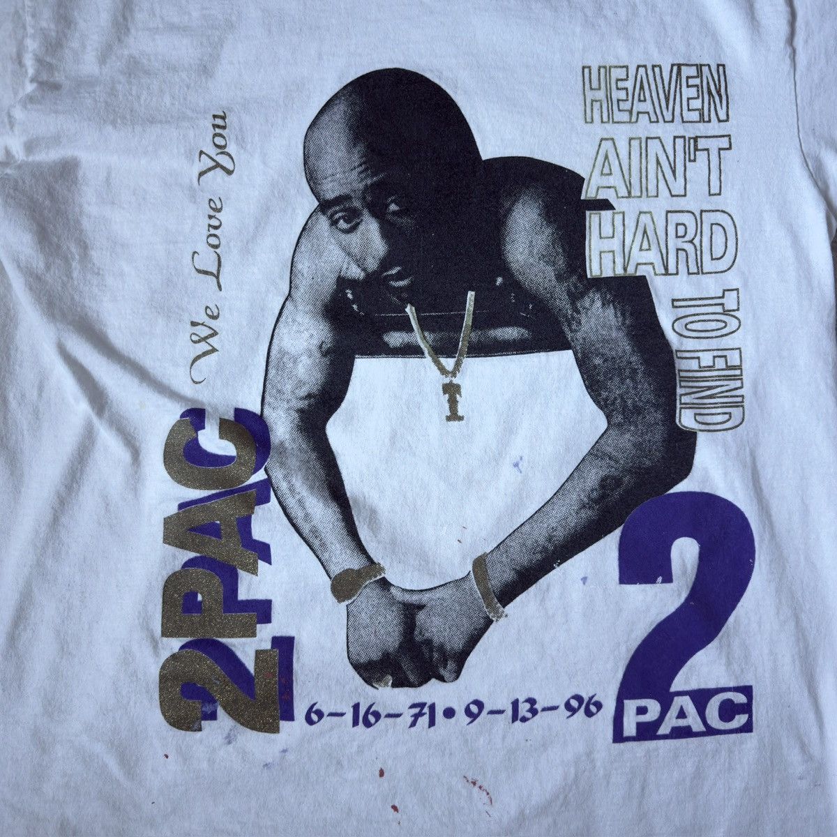 Vintage Vintage Tupac Heaven Aint Hard To Find Memorial Rap Tee XL Size US XL / EU 56 / 4 - 5 Thumbnail