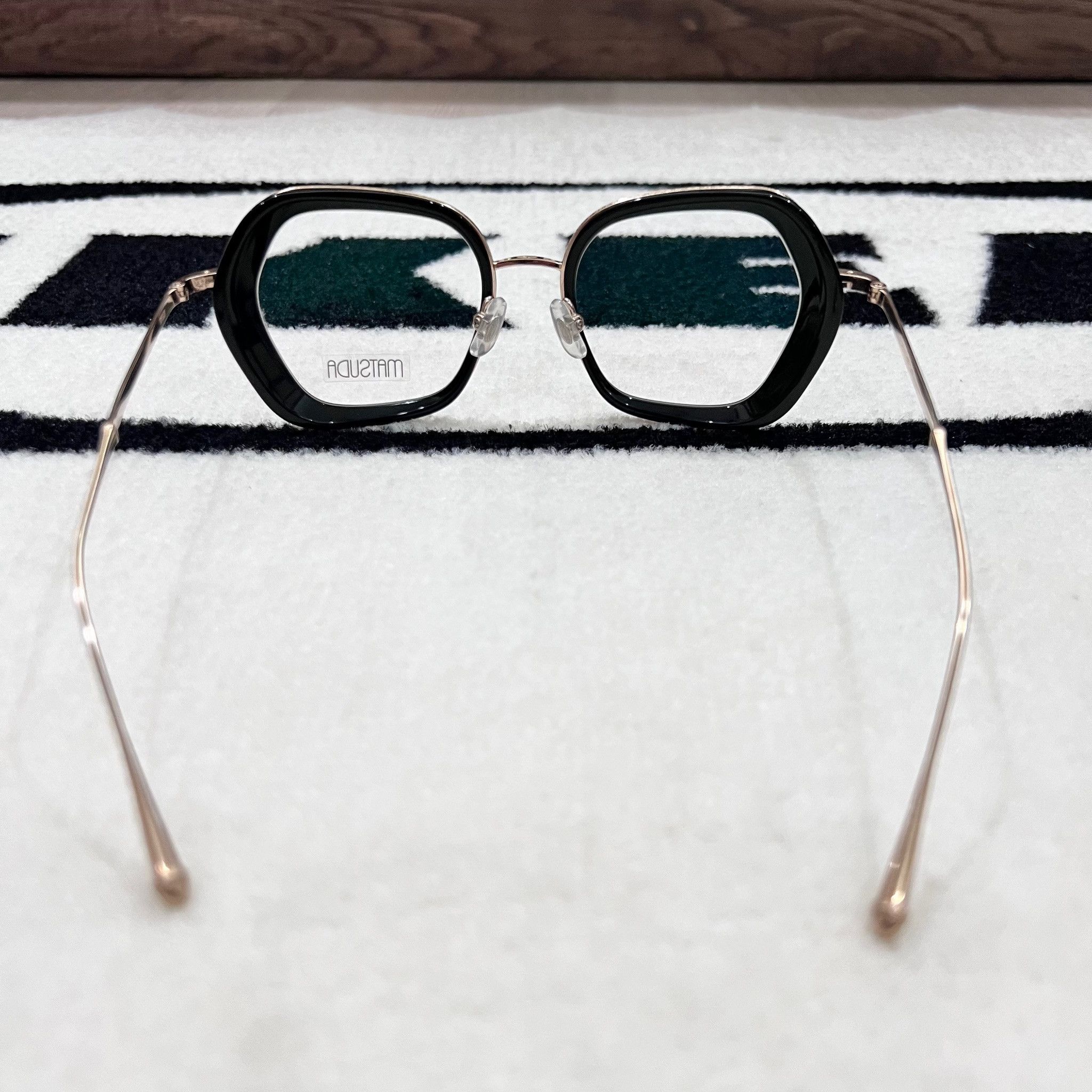 Matsuda Matsuda M3074 Rectangular Eyeglasses Black / Brushed Gold Size ONE SIZE - 5 Thumbnail
