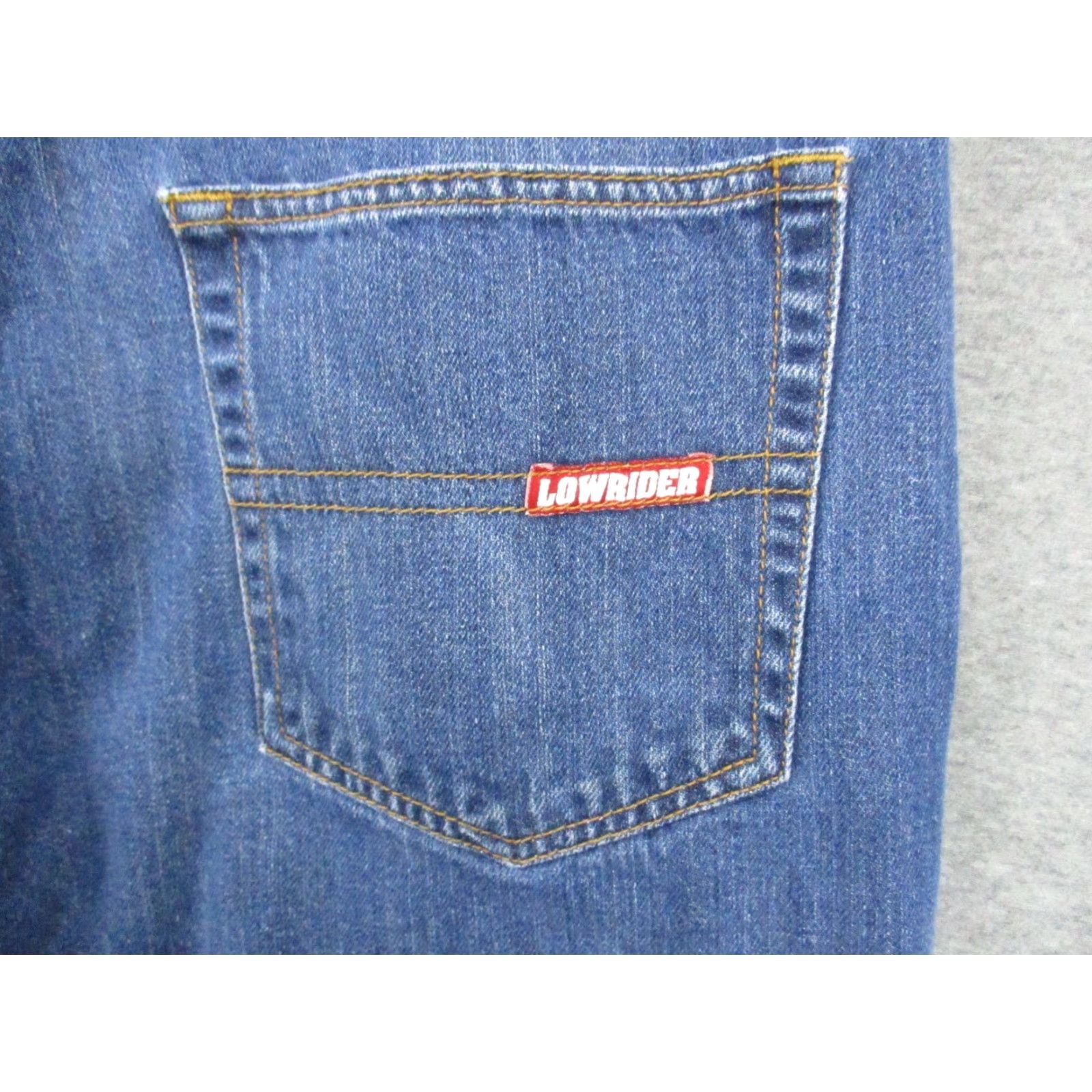 Denime VINTAGE Lowrider Jeans 38x30 Denim Blue Distressed Baggy Mens Jeans Regular Men Blue Denim Distressed 90s Streetwear Mens Size US 36 / EU 52 - 6 Thumbnail