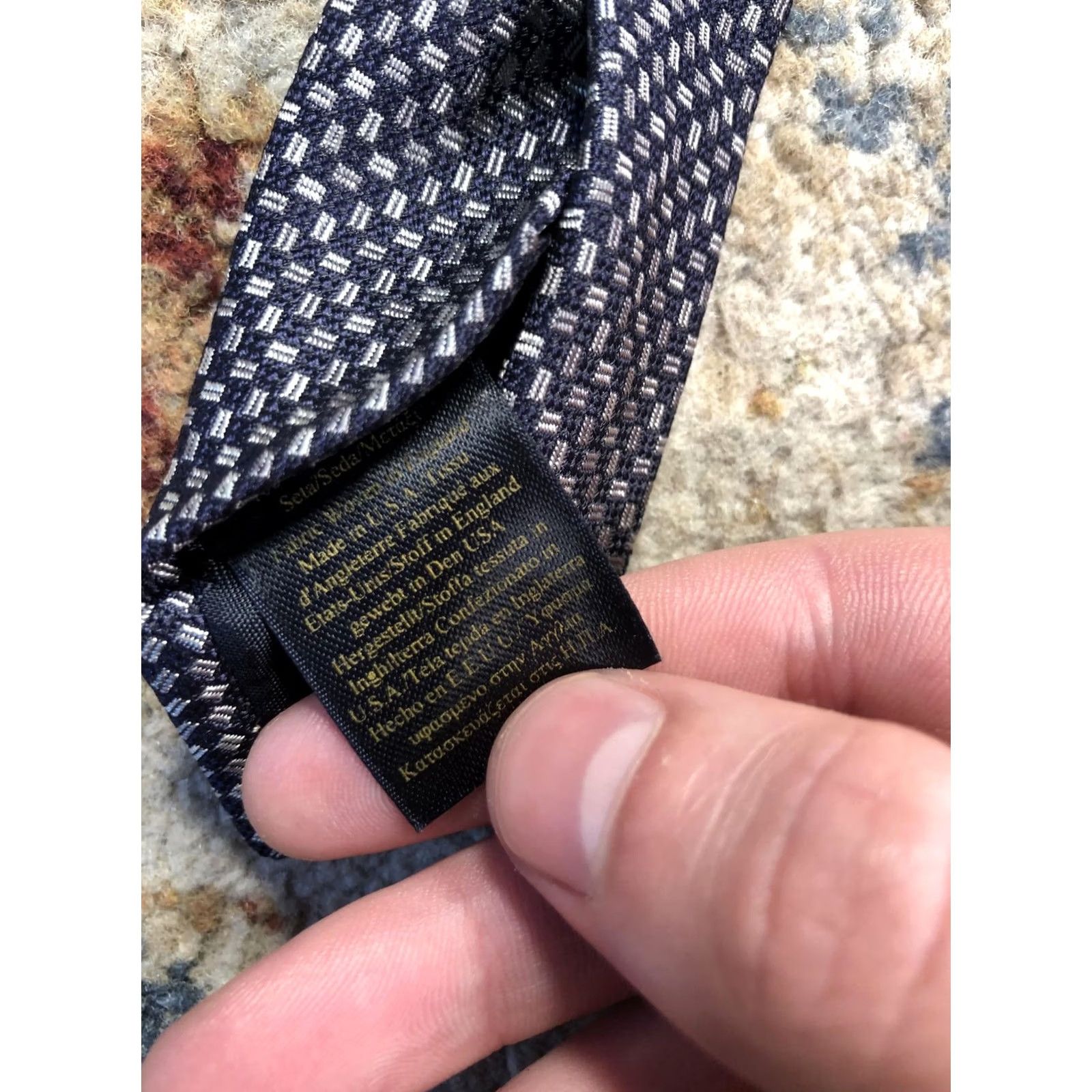 Brooks Brothers Brooks Brothers Tie Mens One Size Blue Geometric Woven Silk Classic 57"-60" Neckwear Size ONE SIZE - 7 Thumbnail