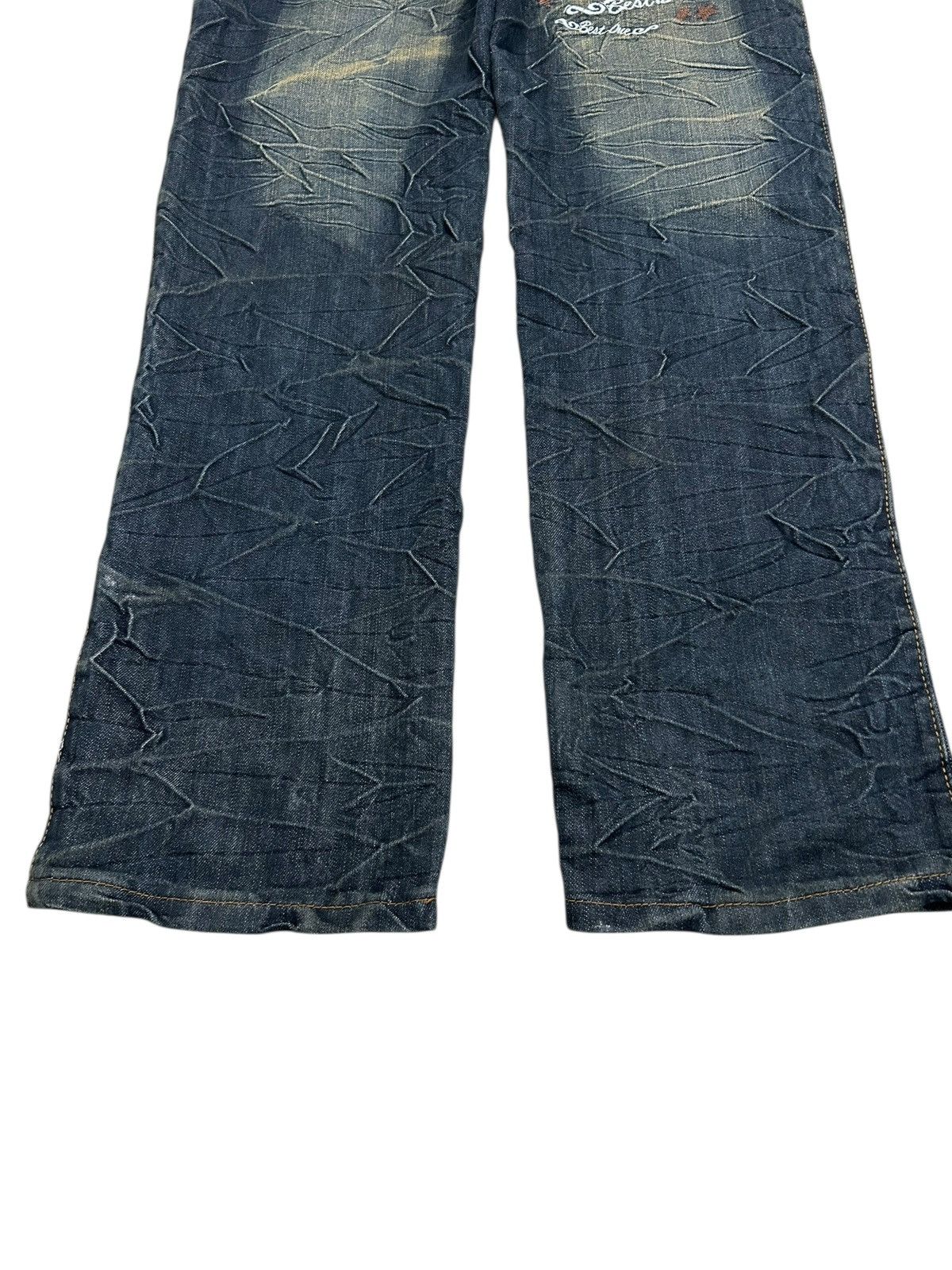 Le Grande Bleu (L.G.B.) Y2k Taiting Baggy Jeans Mud Washed Clawn Marks Size US 33 - 7 Thumbnail
