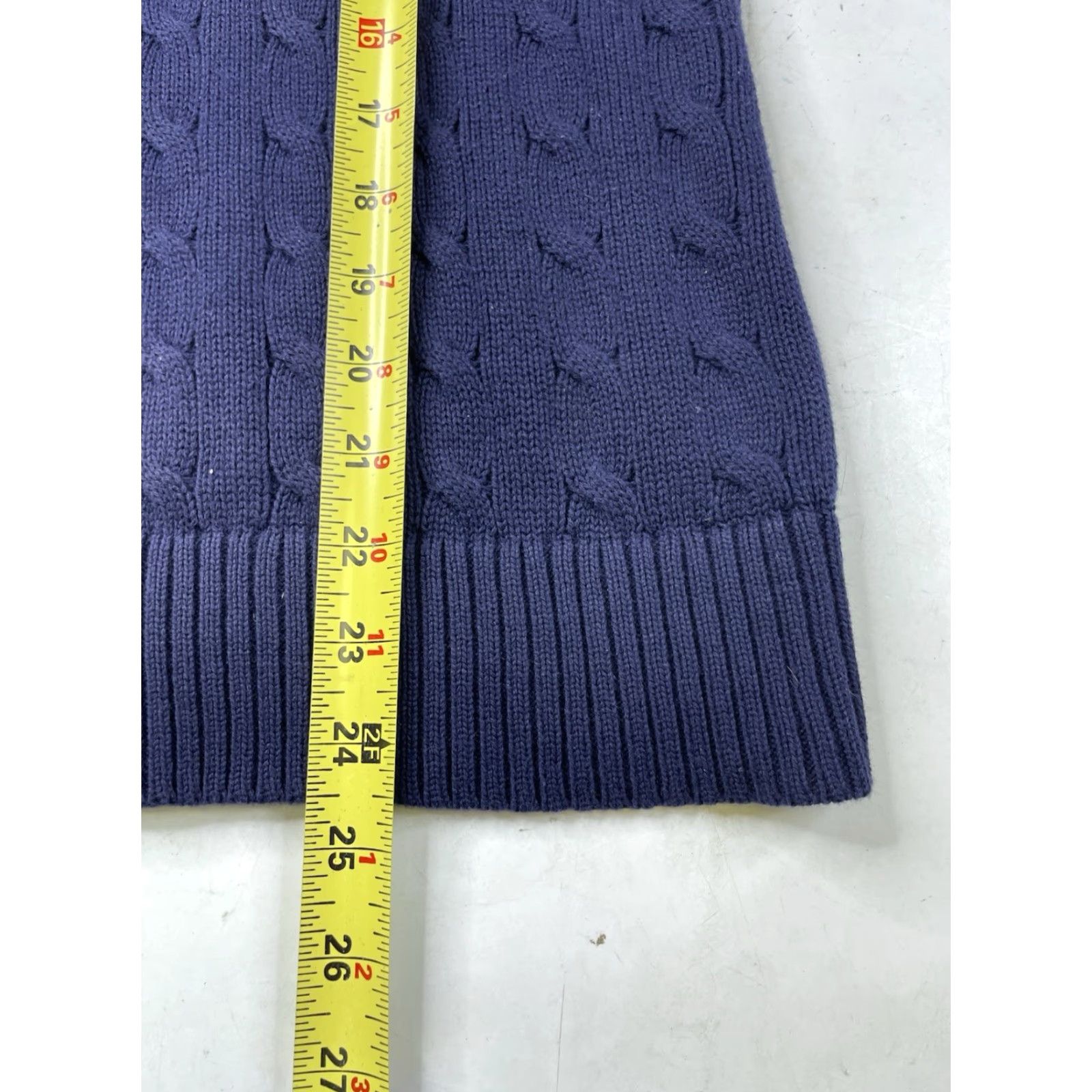 Ralph Lauren VINTAGE Lauren Ralph Lauren Sweater Womens M Blue Cable Knit V-Neck Pullover Classic Size M / US 6-8 / IT 42-44 - 5 Thumbnail