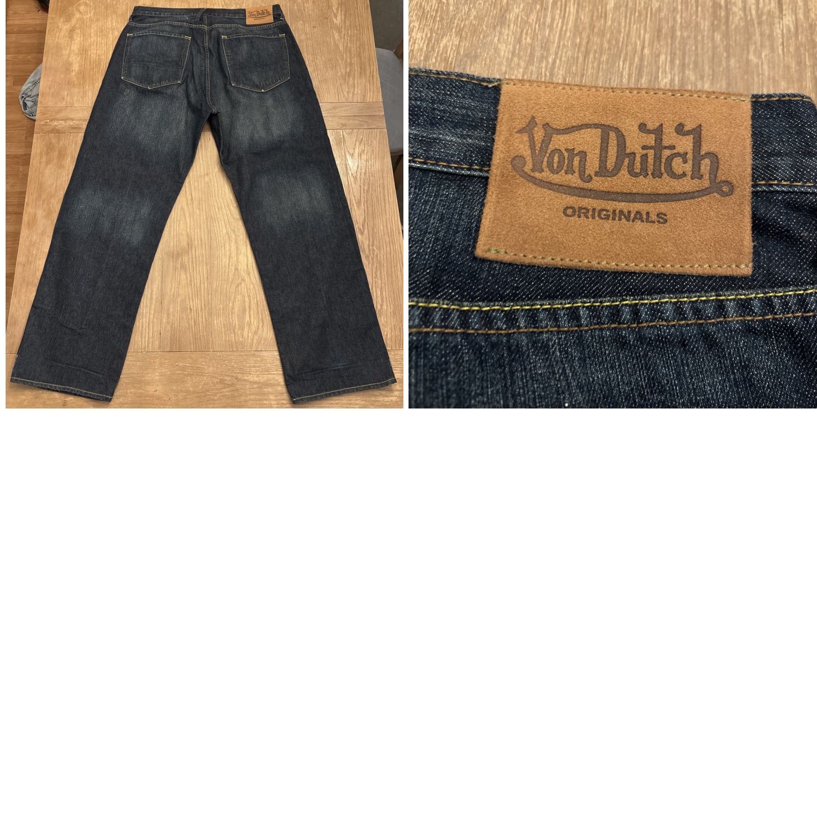 Von Dutch VINTAGE Von Dutch Jeans Bootcut Wide-Leg 40 Men Regular 33in Blue Y2K Avant Garde Vente? (remove extraneous) Size US 40 / EU 56 - 8 Thumbnail