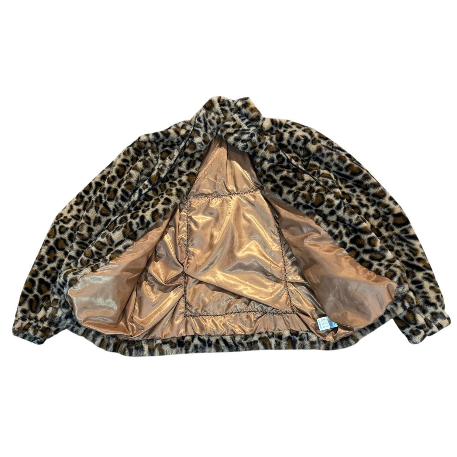 Shein DEF LEPPARD 80s Rock Upcycled Retro Leopard Faux Fur Jacket Size L / US 10 / IT 46 - 10 Thumbnail