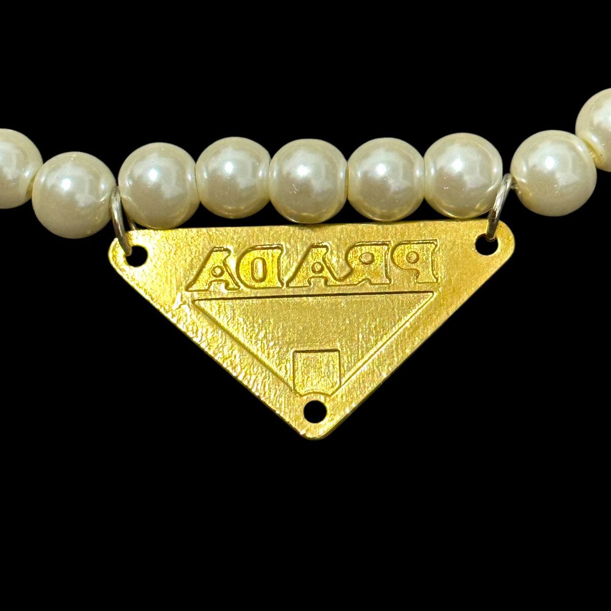 Designer Authentic Prada Logo Reworked into necklace choker Size ONE SIZE - 4 Thumbnail