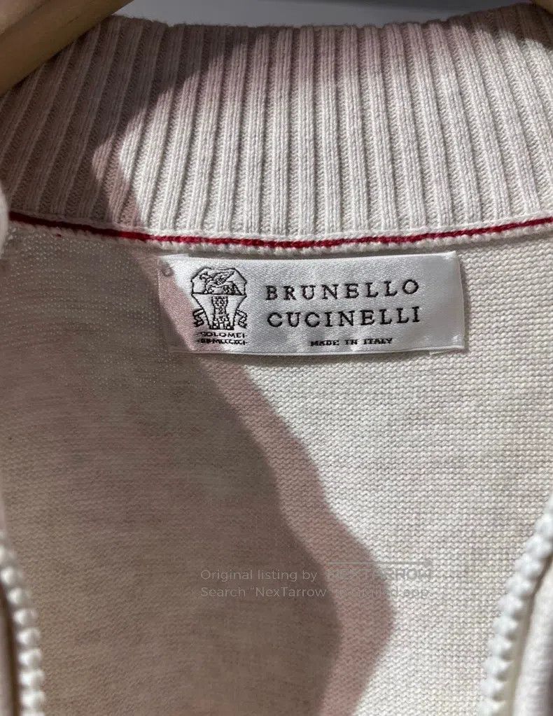 Brunello Cucinelli Brunello Cucinelli Men's Zip-Up Striped Knitted Sweater Size US L / EU 52-54 / 3 - 3 Thumbnail