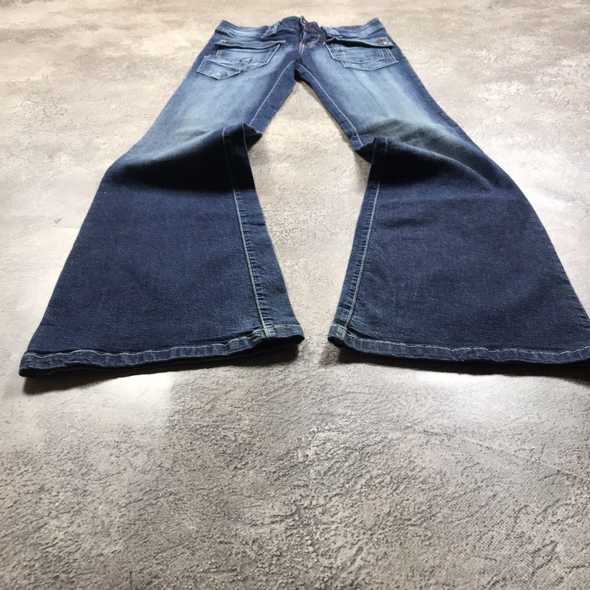 Vintage Vintage 90s Baggy Wide Leg Distressed Jeans Grunge Y2K 25 Size 25" / US 0 / IT 36 - 1 Thumbnail
