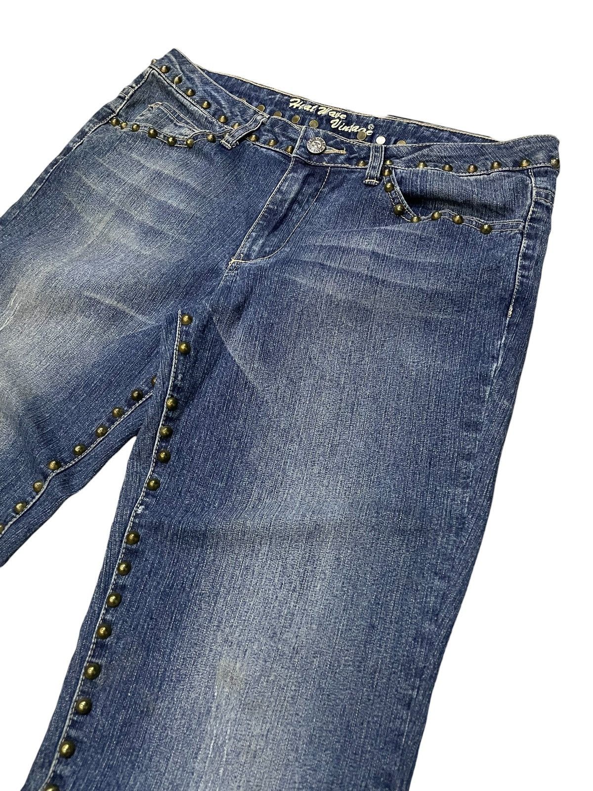 Hysteric Glamour × In The Attic Heatwave Studded Trimmed Flared Jeans Size US 32 / EU 48 - 6 Thumbnail