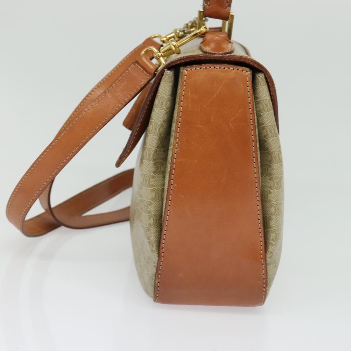 Celine CELINE Macadam Canvas Hand Bag Pvc Beige Gold Size ONE SIZE - 5 Thumbnail