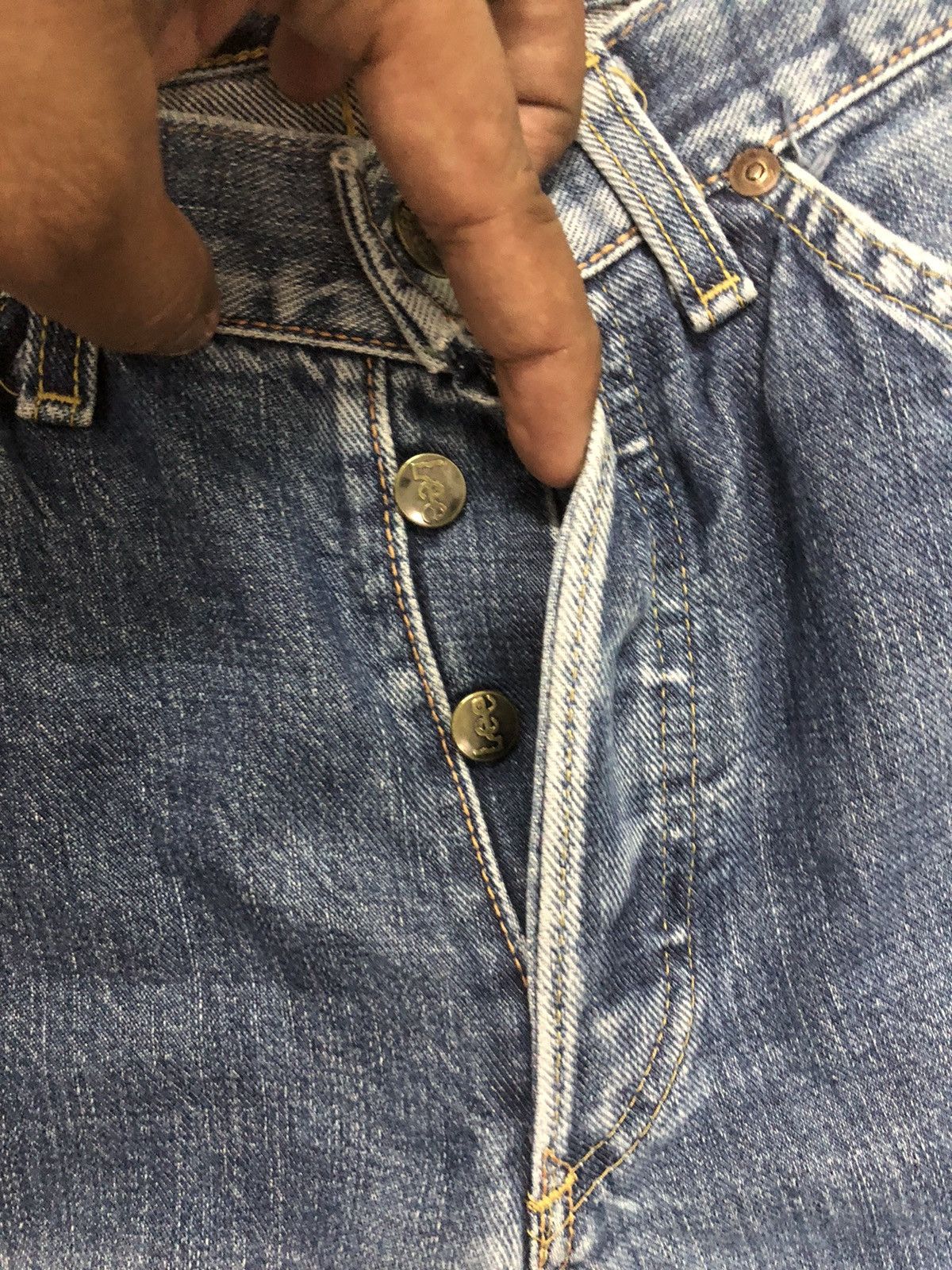 Lee × Vintage Redline Vintage Lee Distressed Half Selvedge Denim W30 Size US 30 / EU 46 - 3 Thumbnail