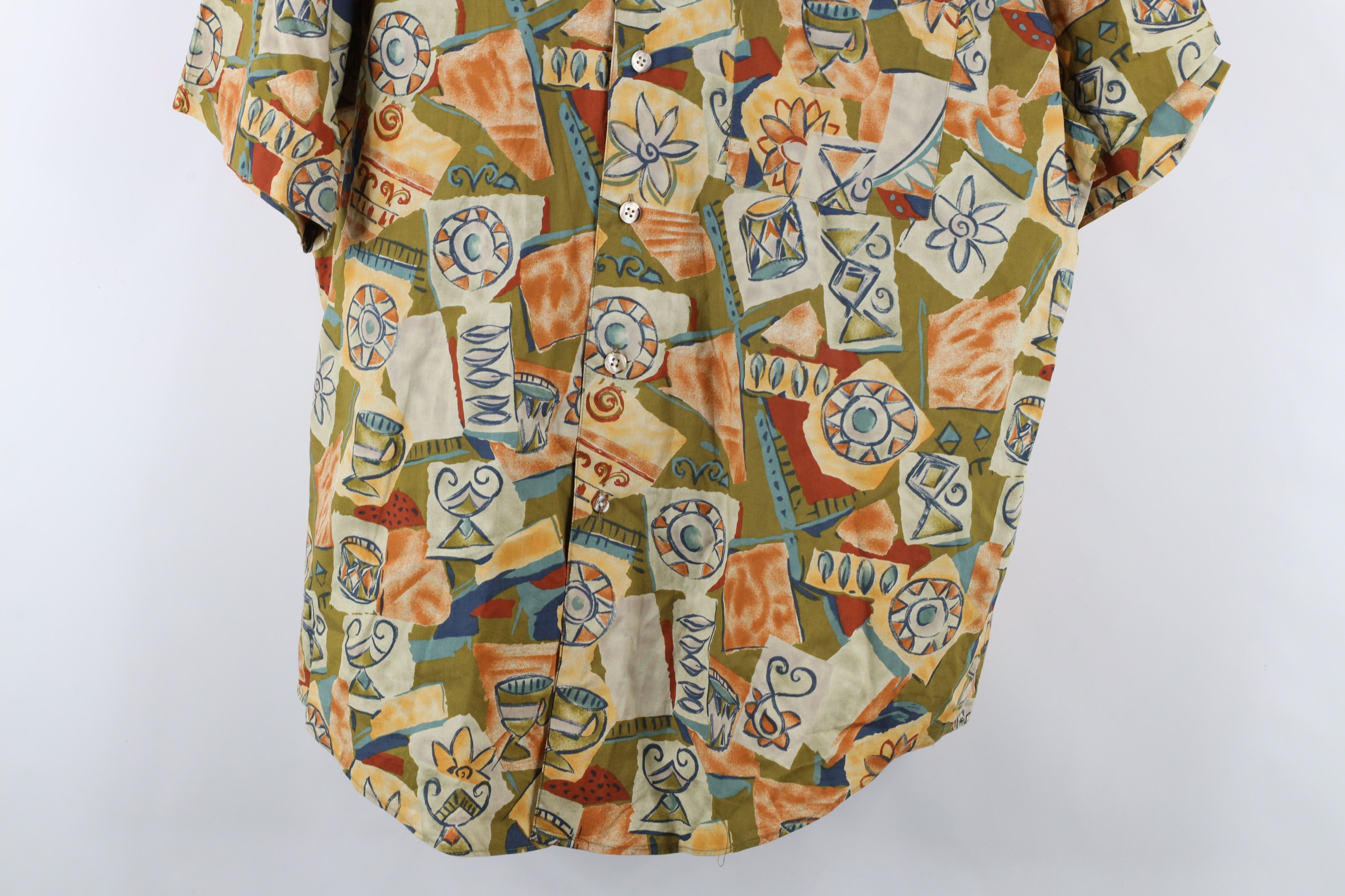 Vintage Vintage 90s Streetwear Collar Rainbow Flower Button Shirt Size US L / EU 52-54 / 3 - 3 Thumbnail