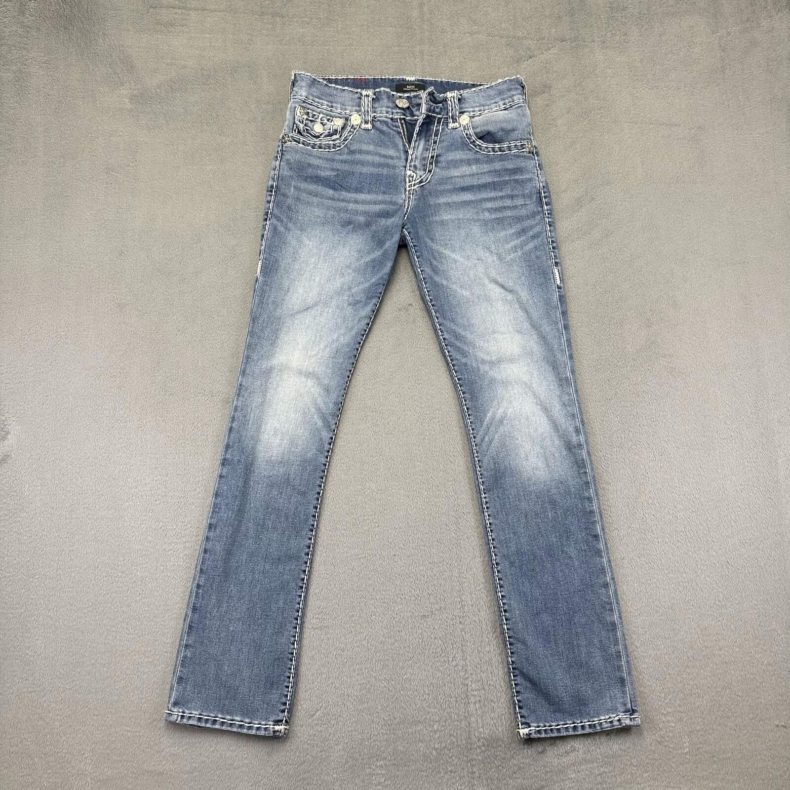 True Religion True Religion Ricky Relaxed Blue Denim Thick Stitch Jeans Size 29" - 1 Thumbnail