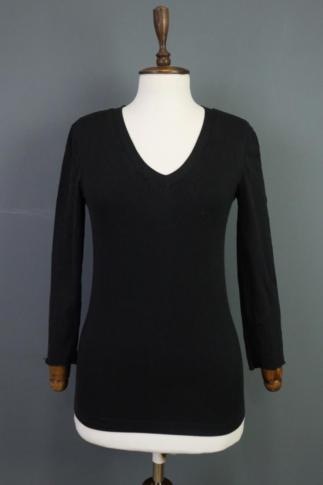 Wolford Wolford Black Knitted V-Neck Casual Pullover Sweater Size M / US 6-8 / IT 42-44 - 1 Thumbnail