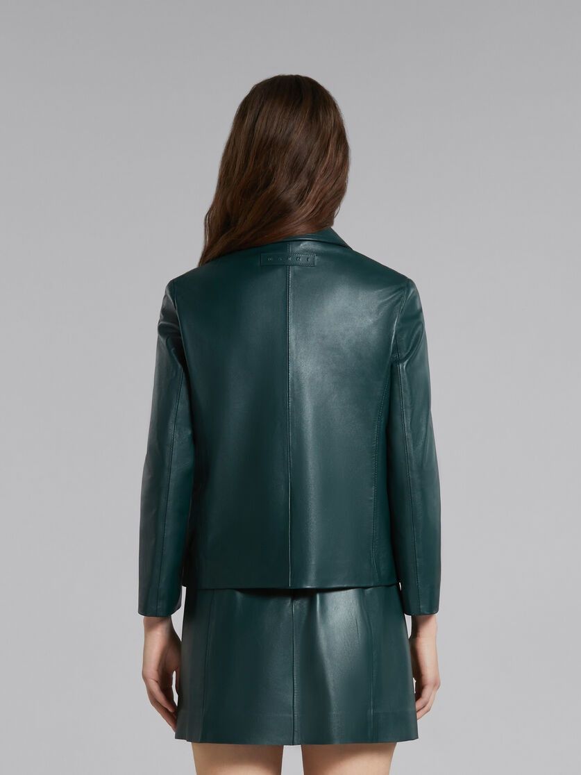 Marni o1f1d3z0525 Leather Jacket in Dark Green Size S / US 4 / IT 40 - 3 Thumbnail