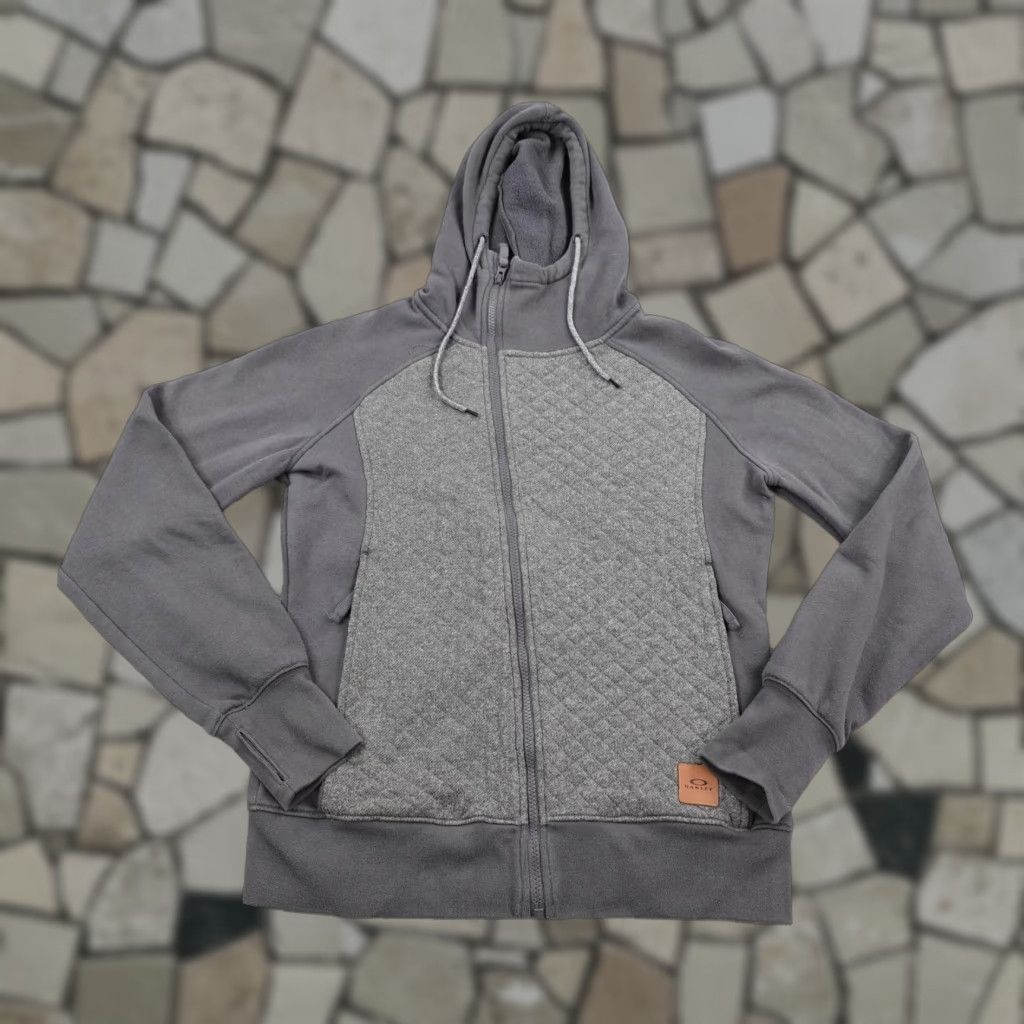 Oakley Oakley Hoodie Womens Small Gray Sundown Quilted Asymmetrical Sweatshirt Jacket Size S / US 4 / IT 40 - 1 Thumbnail