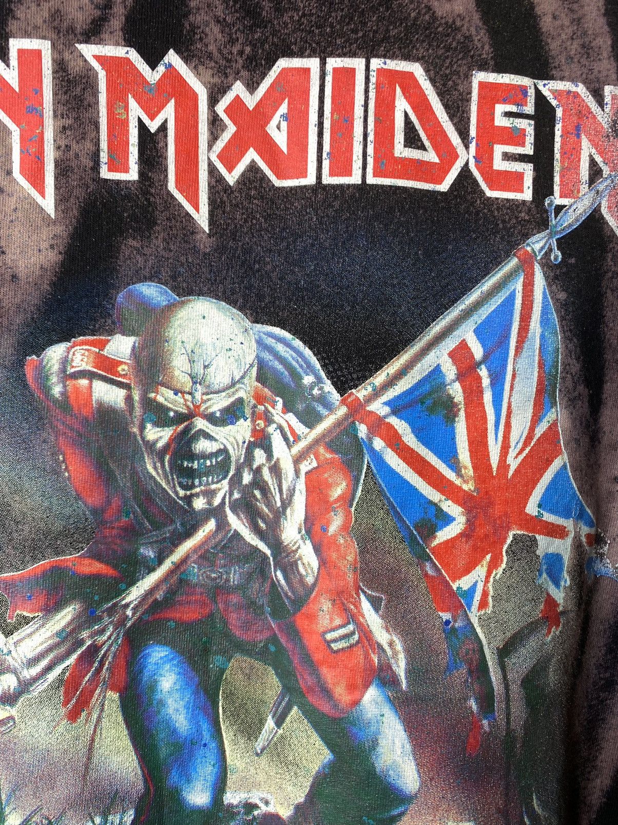 Band Tees × Iron Maiden × Vintage Vintage Iron Maiden T Shirt Tie Dye Rock Band Tee Size US L / EU 52-54 / 3 - 3 Thumbnail