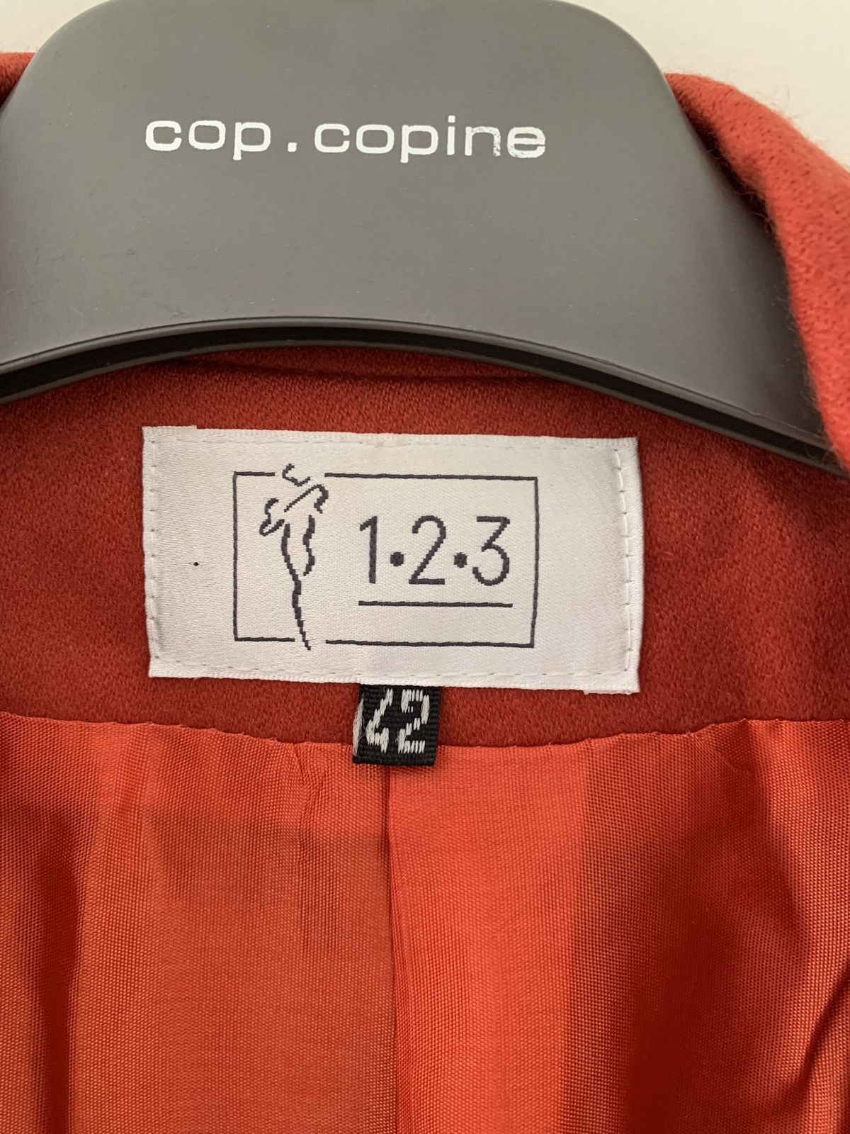 RRR-123 Vintage 1.2.3 Paris Red Wool Blazer Size 42R - 3 Thumbnail