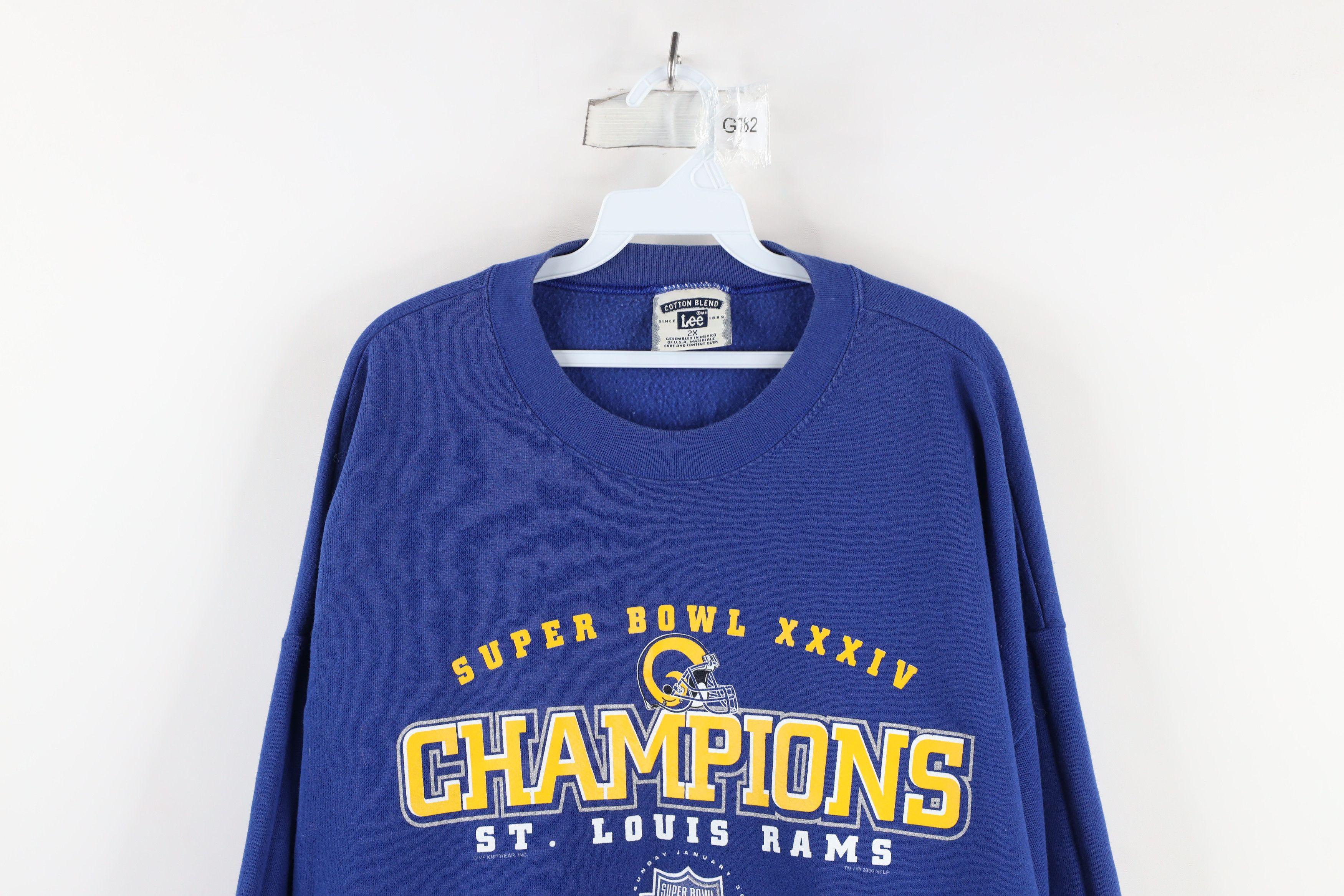 Vintage Vintage XXXIV Champs St Louis Rams Football Sweatshirt Blue Size US XXL / EU 58 / 5 - 2 Thumbnail