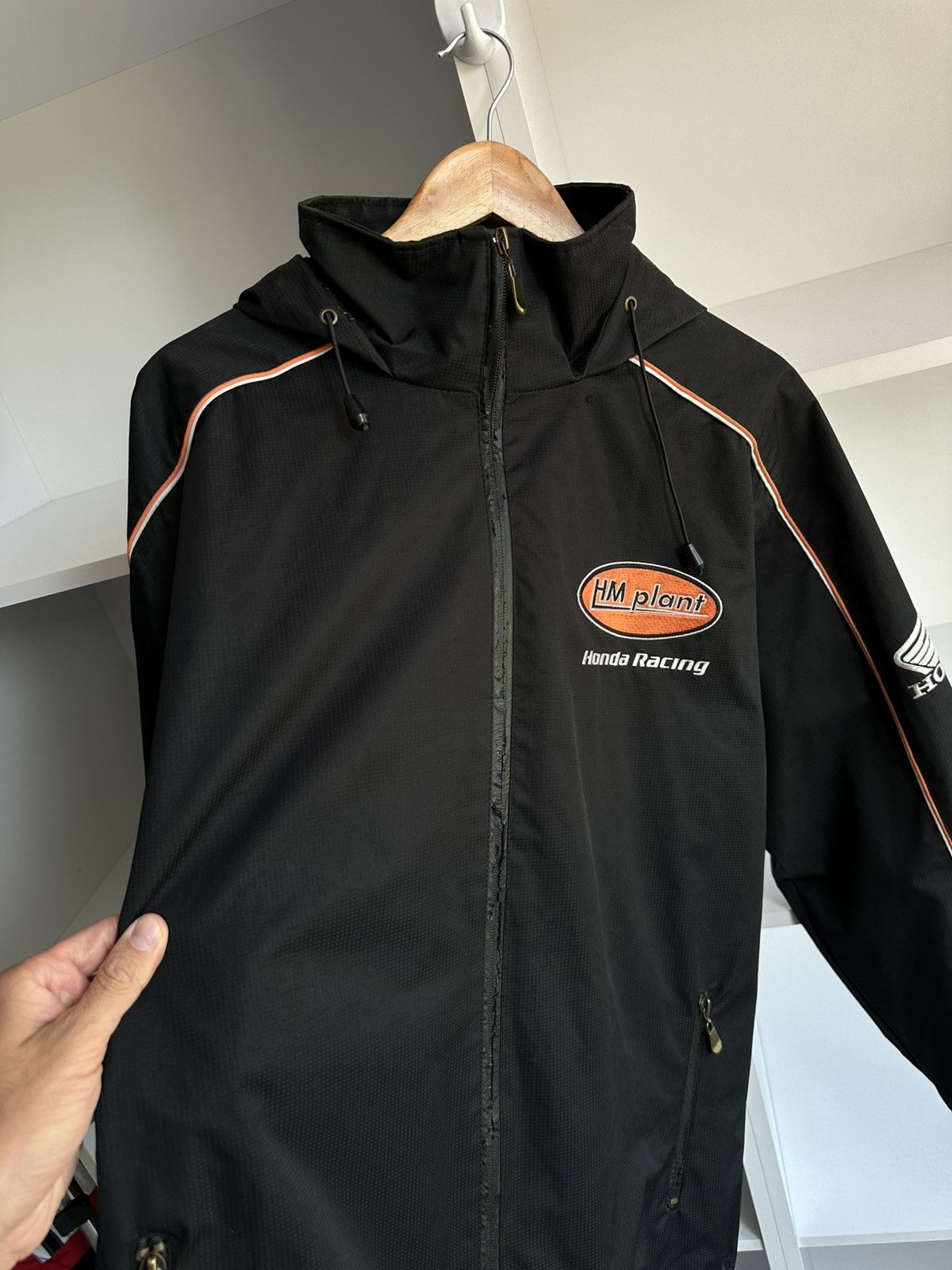 Honda Vintage Honda Racing Black Windbreaker Jacket Sz L Size US L / EU 52-54 / 3 - 5 Thumbnail