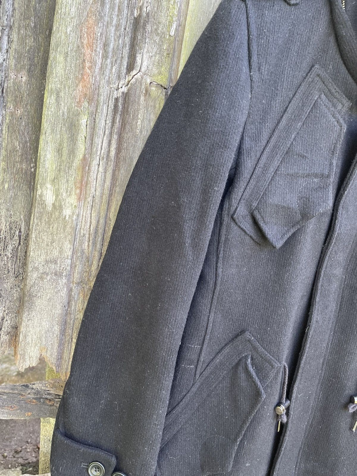 Tornado Mart Tornado Mart Black Military-Inspired Wool Coat Size US S / EU 44-46 / 1 - 6 Thumbnail