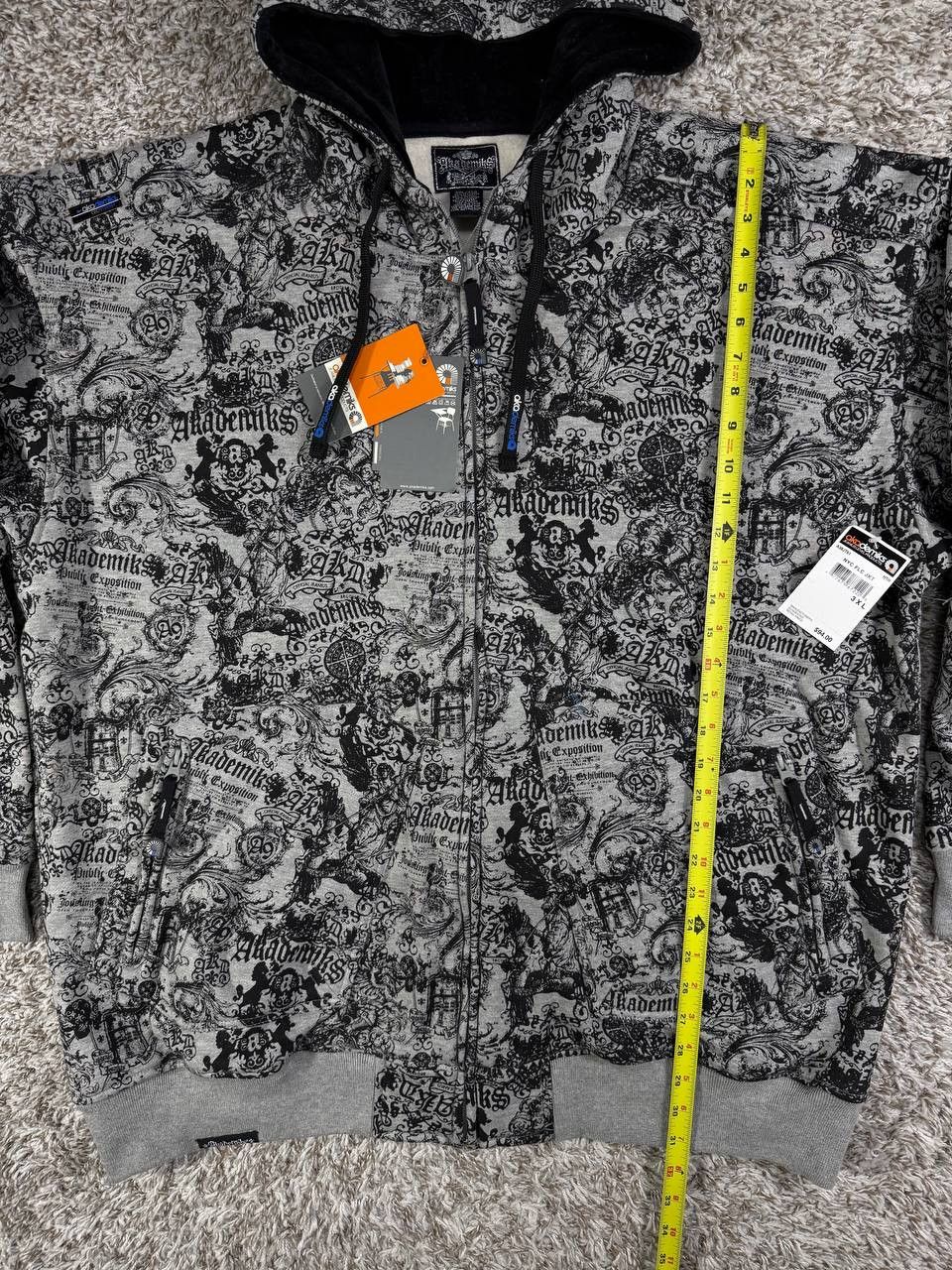Akademiks Vintage Akademiks Y2K Gothic All Over Print Hoodie Hip Hop Size US XXL / EU 58 / 5 - 7 Thumbnail