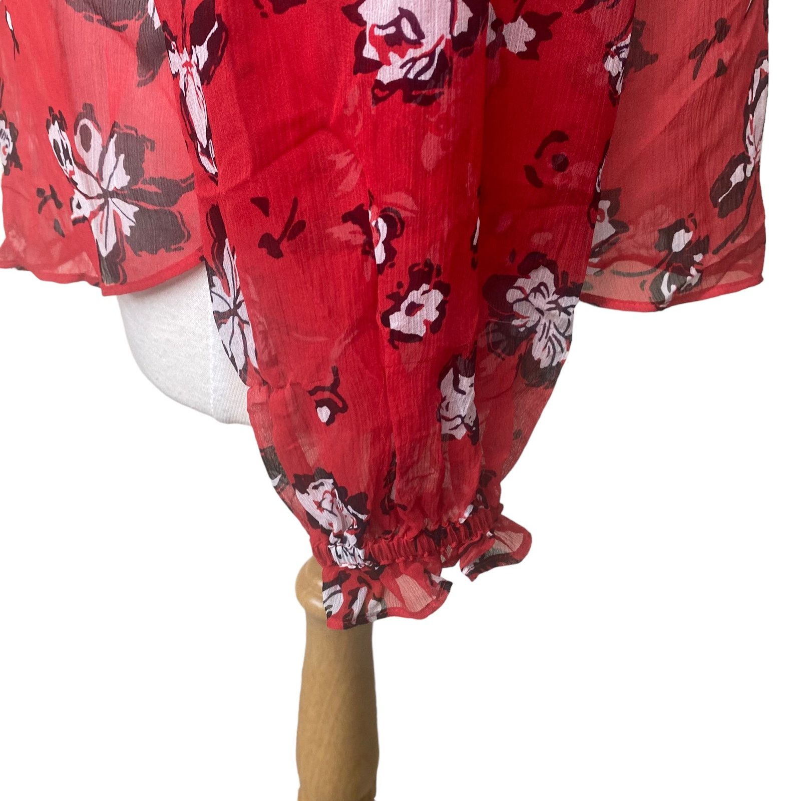 Veronica Beard VERONICA BEARD Antonette Silk Peasant Top Size 6 Red Multi Size M / US 6-8 / IT 42-44 - 6 Thumbnail