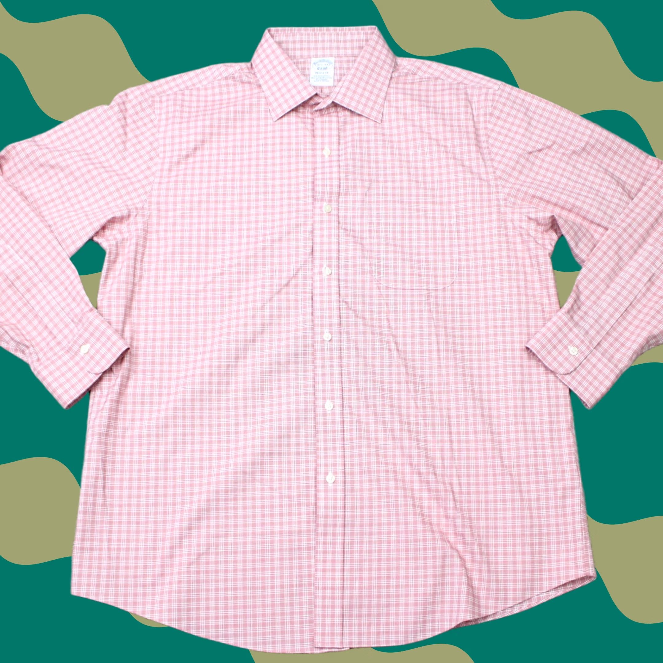 Brooks Brothers Brooks Brothers Shirt Mens 16 1/2, 33 Red Regular Non-Iron Stretch Supima Cotton Dress Shirt Size US XL / EU 56 / 4 - 1 Thumbnail