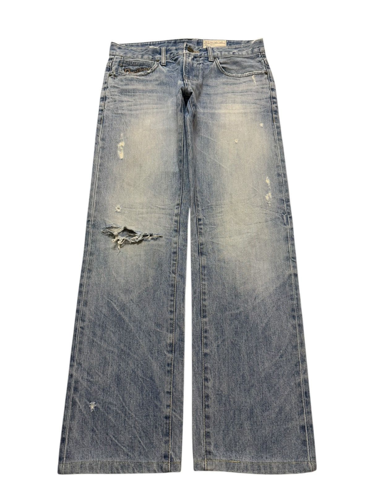 14th Addiction Vintage Y2K Japanese Brand Blue Faded Wash Distress Straight Size US 32 / EU 48 - 1 Thumbnail