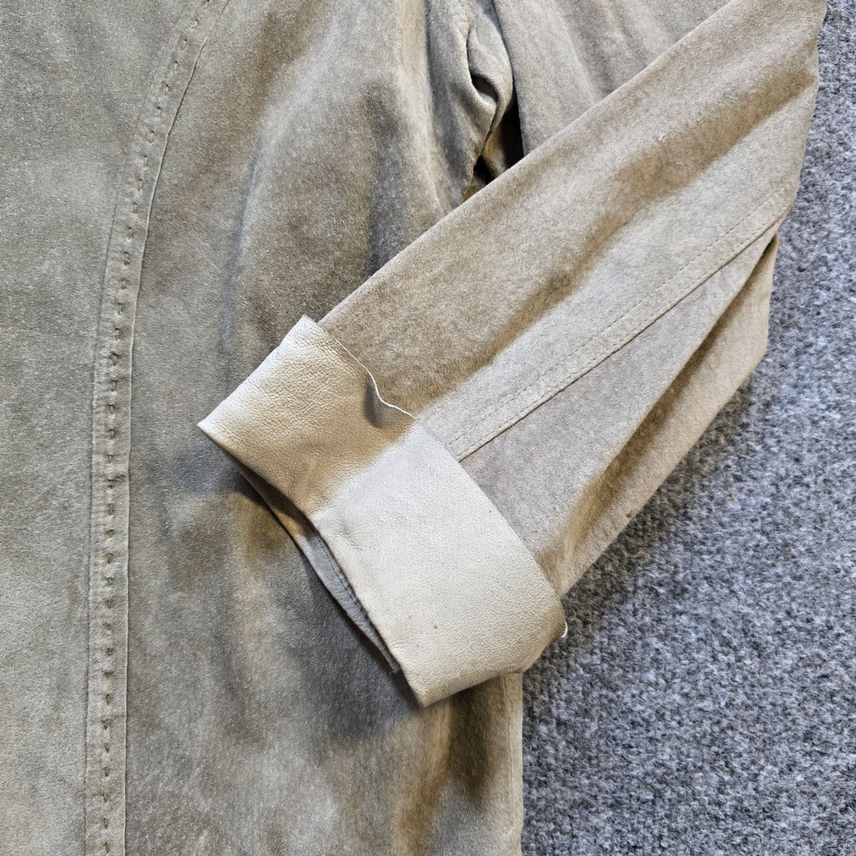 J. Jill VINTAGE J. Jill Blouse Shirt Womens Size L Gray Green Suede Leather Button Long Sleeve Classic Collar Size L / US 10 / IT 46 - 7 Thumbnail