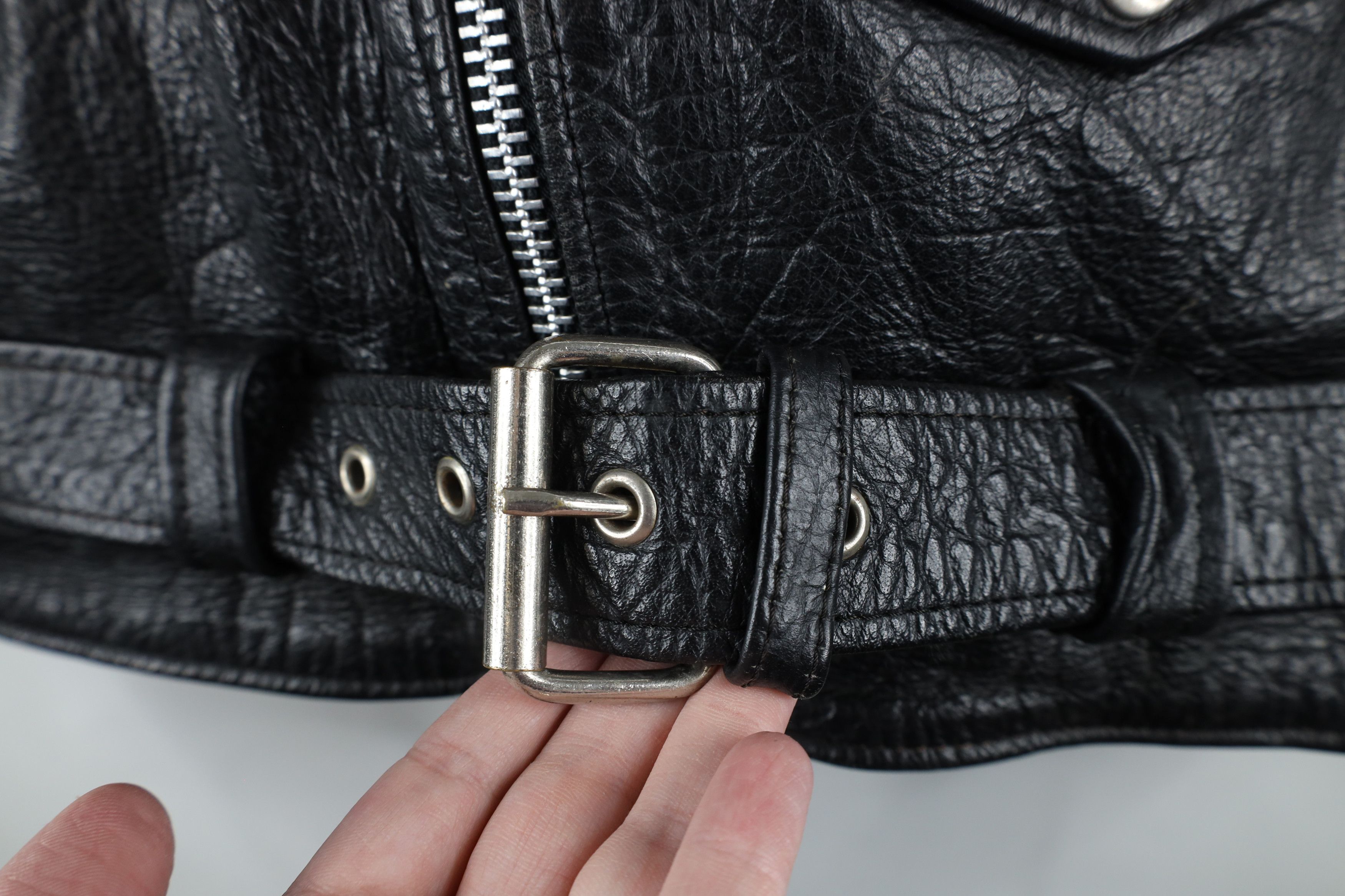 Vintage Vintage 90s Streetwear Leather Motorcycle Jacket Black Size US L / EU 52-54 / 3 - 5 Thumbnail